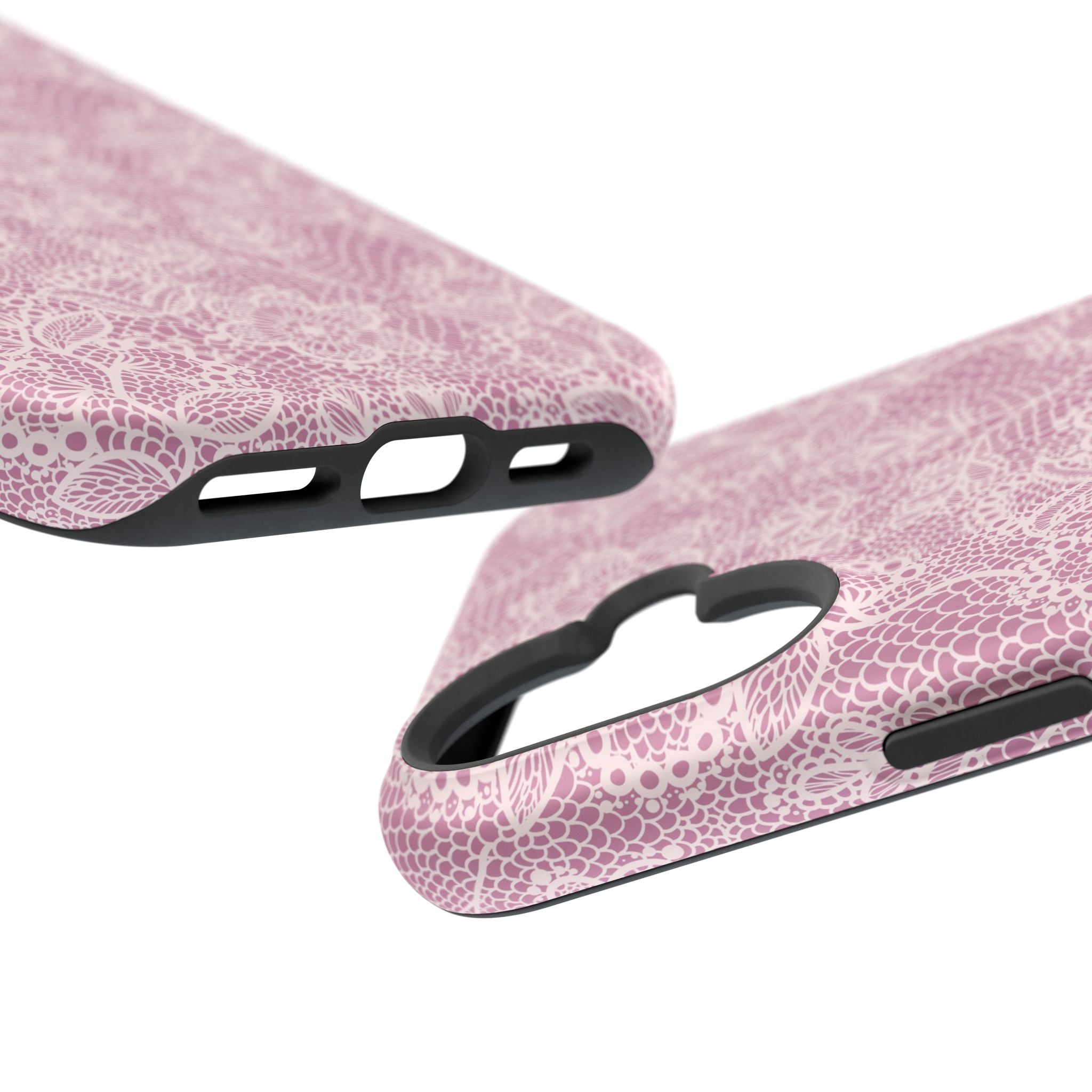 Pink Lace MagSafe iPhone Case with Cute Floral Design for a Touch of Country Charm and Stylish Phone Protection