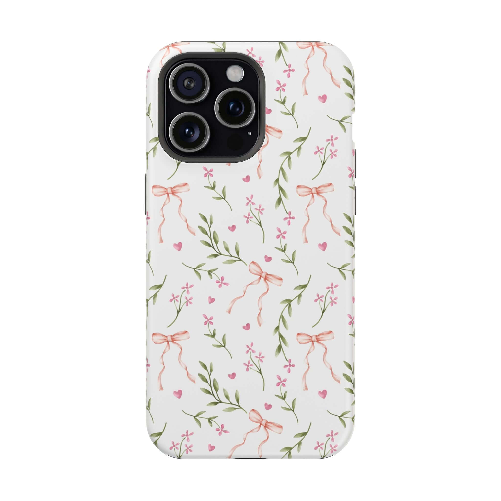 Charming Pink Coquette MagSafe iPhone Case with Floral Design and Bows from Darling Daydream – Cute and Whimsical Phone Cover