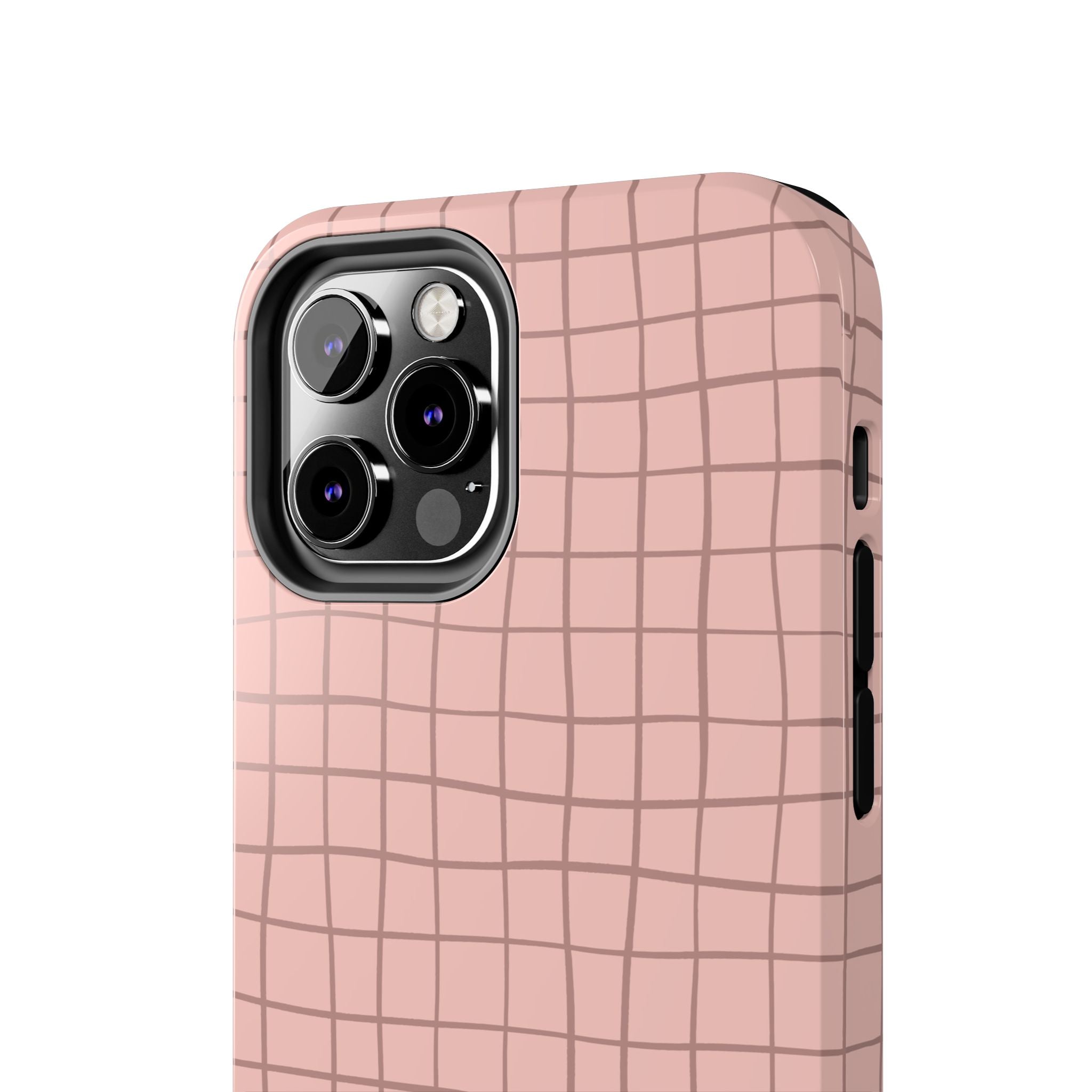 Blush Grid Pink Abstract iPhone Case with Playful Design, Custom Phone Cover for iPhone, Free Shipping, Cute iPhone Case