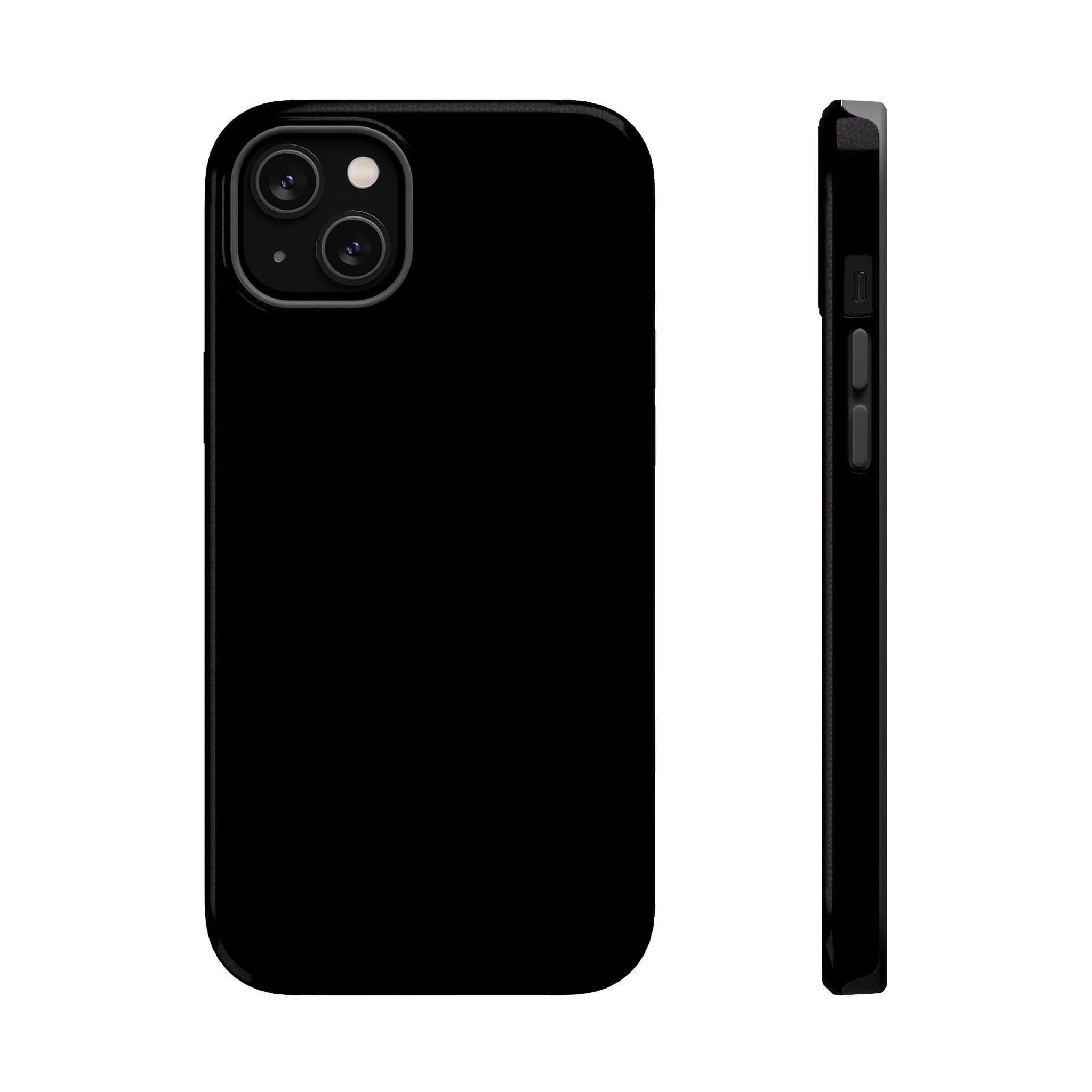 Solid black iPhone case by Black Tie, a cute phone case brand offering durable and stylish options with free shipping.