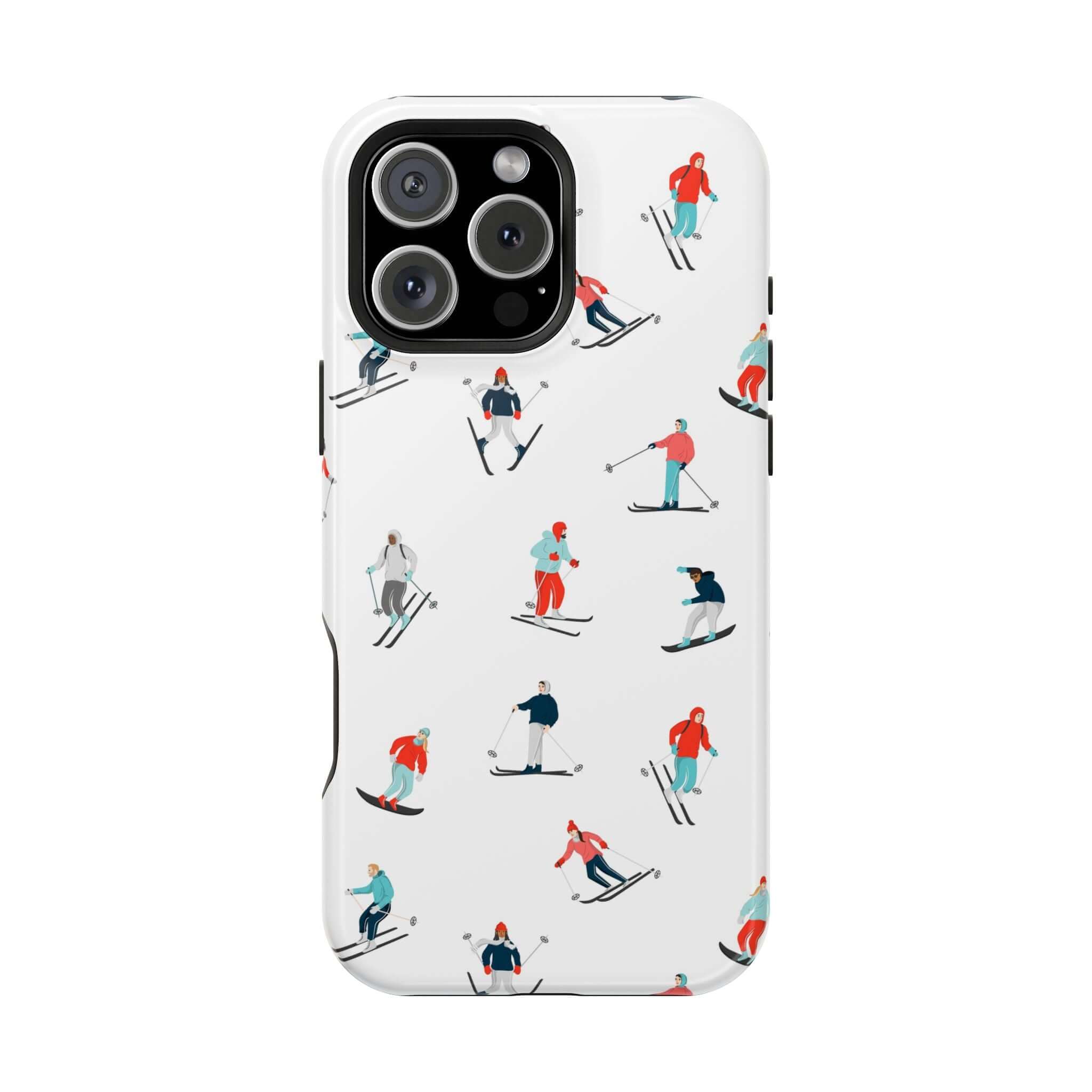 Cute Phone Cover featuring skiers, perfect Phone Case for iPhone lovers who enjoy winter sports adventures.