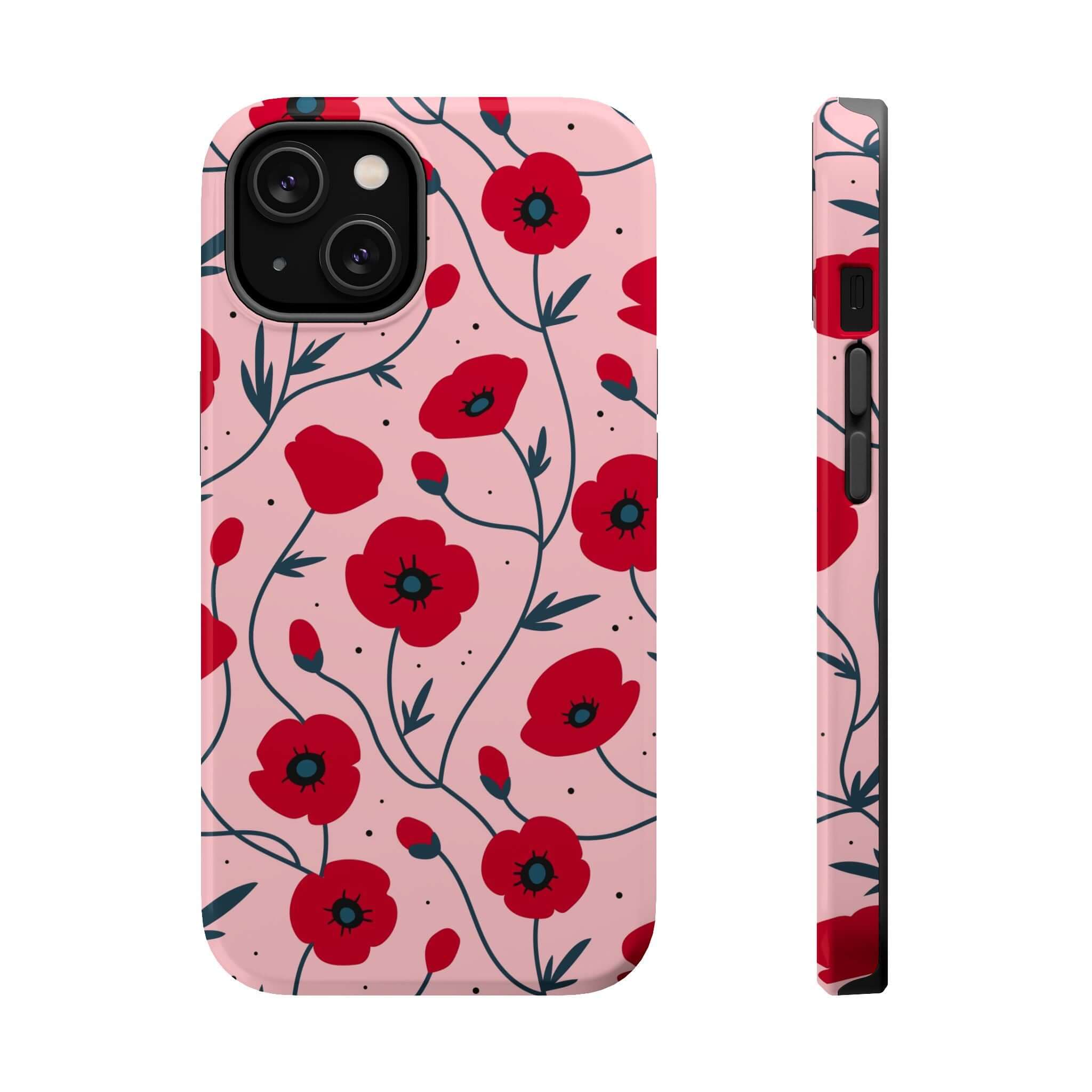 Cute pink floral iPhone case from Pink n Poppy, featuring a stylish flower design and offering free shipping.