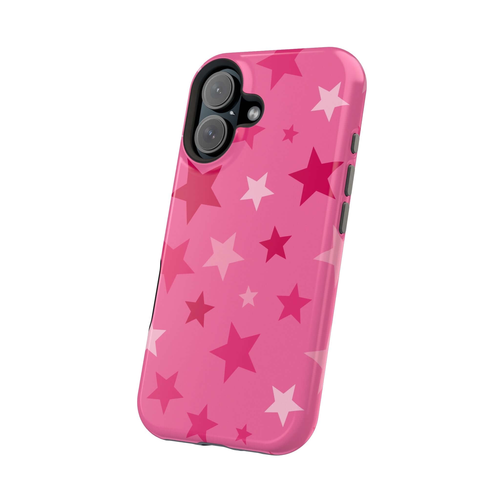 Cute pink star-patterned phone case for Apple iPhone, perfect for trendy starry-eyed users.