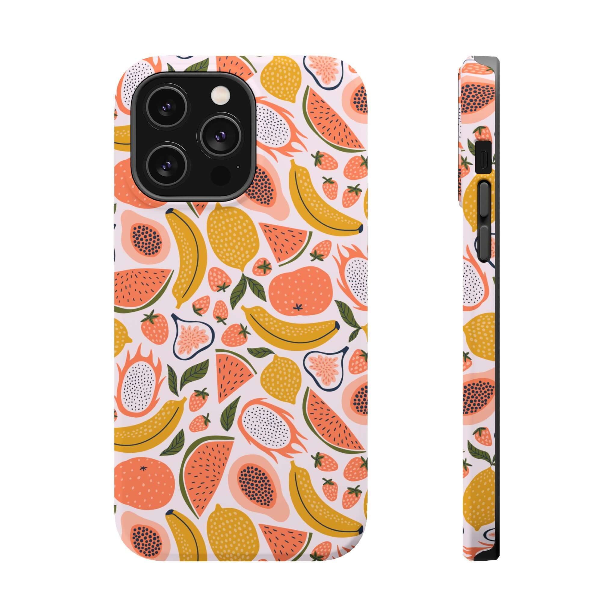 Cute tropical fruit patterned iPhone 14 case with playful design and free shipping from the cutest phone case website.