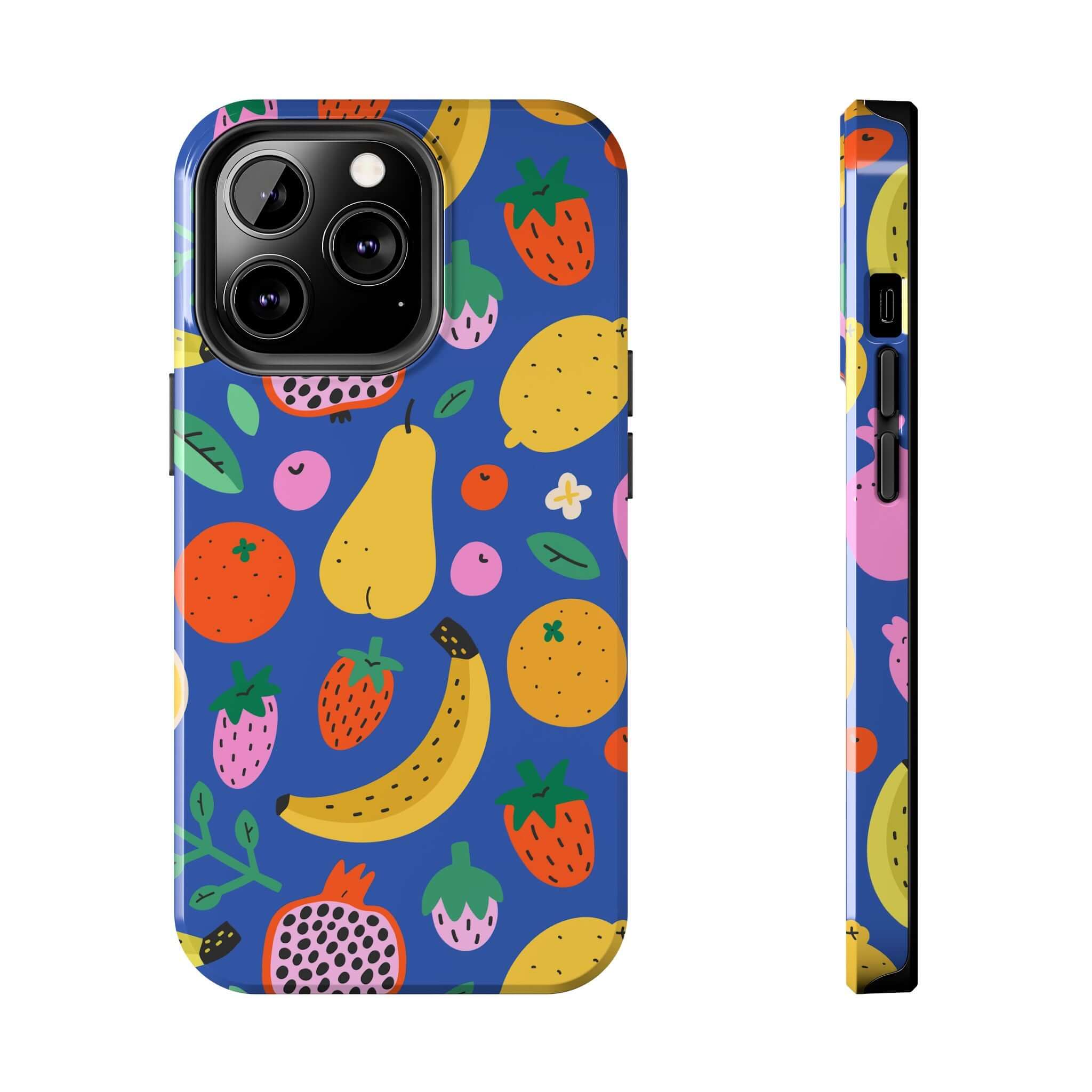 Cute phone cover featuring a vibrant beachy fruit design, perfect for Apple iPhone, offering style and protection.