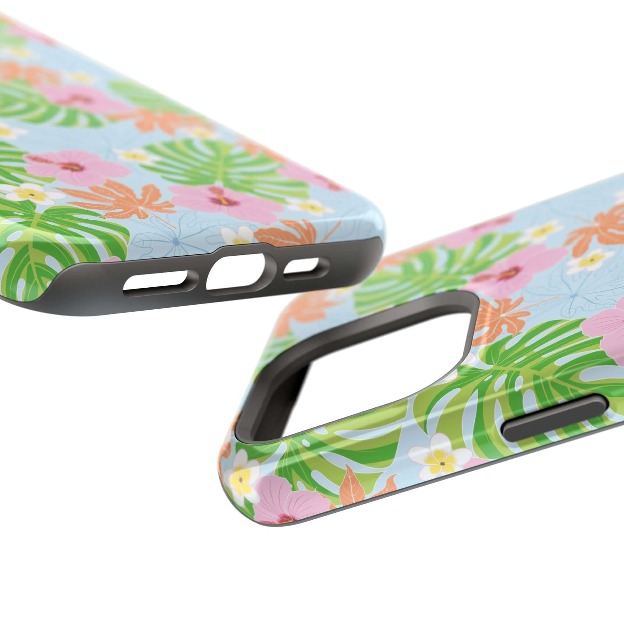 Island Hibiscus MagSafe iPhone 14 Pro case with tropical floral design and vibrant colors