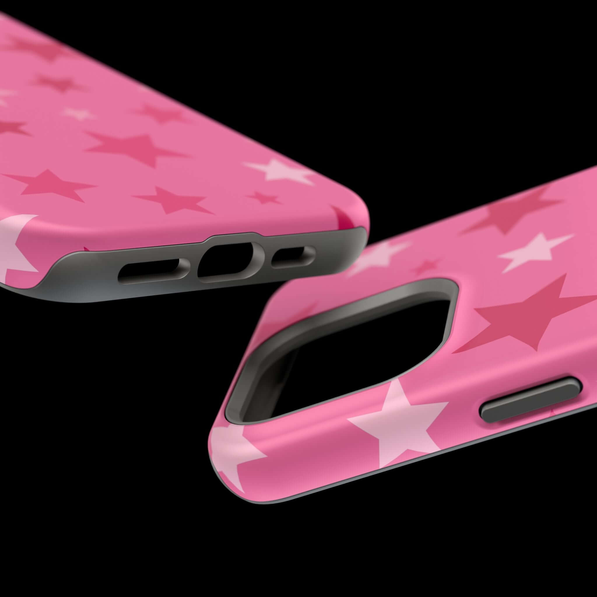 Cute pink phone case with star design, perfect Apple iPhone cover for starry-eyed trendsetters.