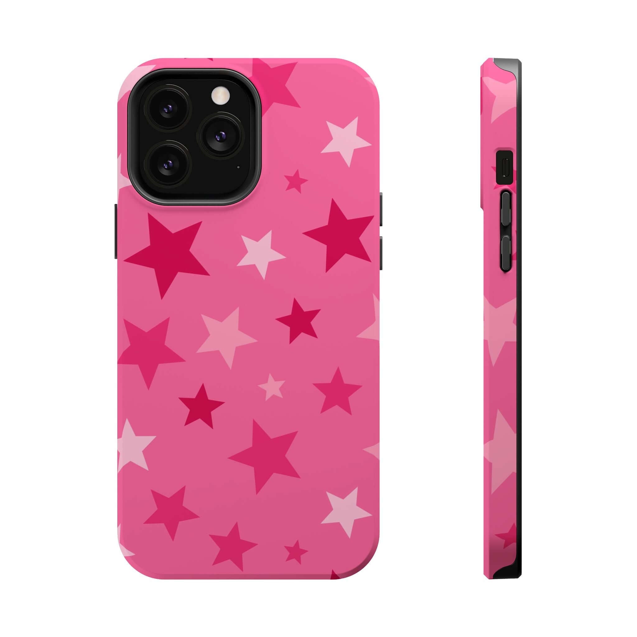 Cute pink stars phone cover for Apple iPhone, featuring vibrant star patterns for a trendy look. Ideal protection with style!