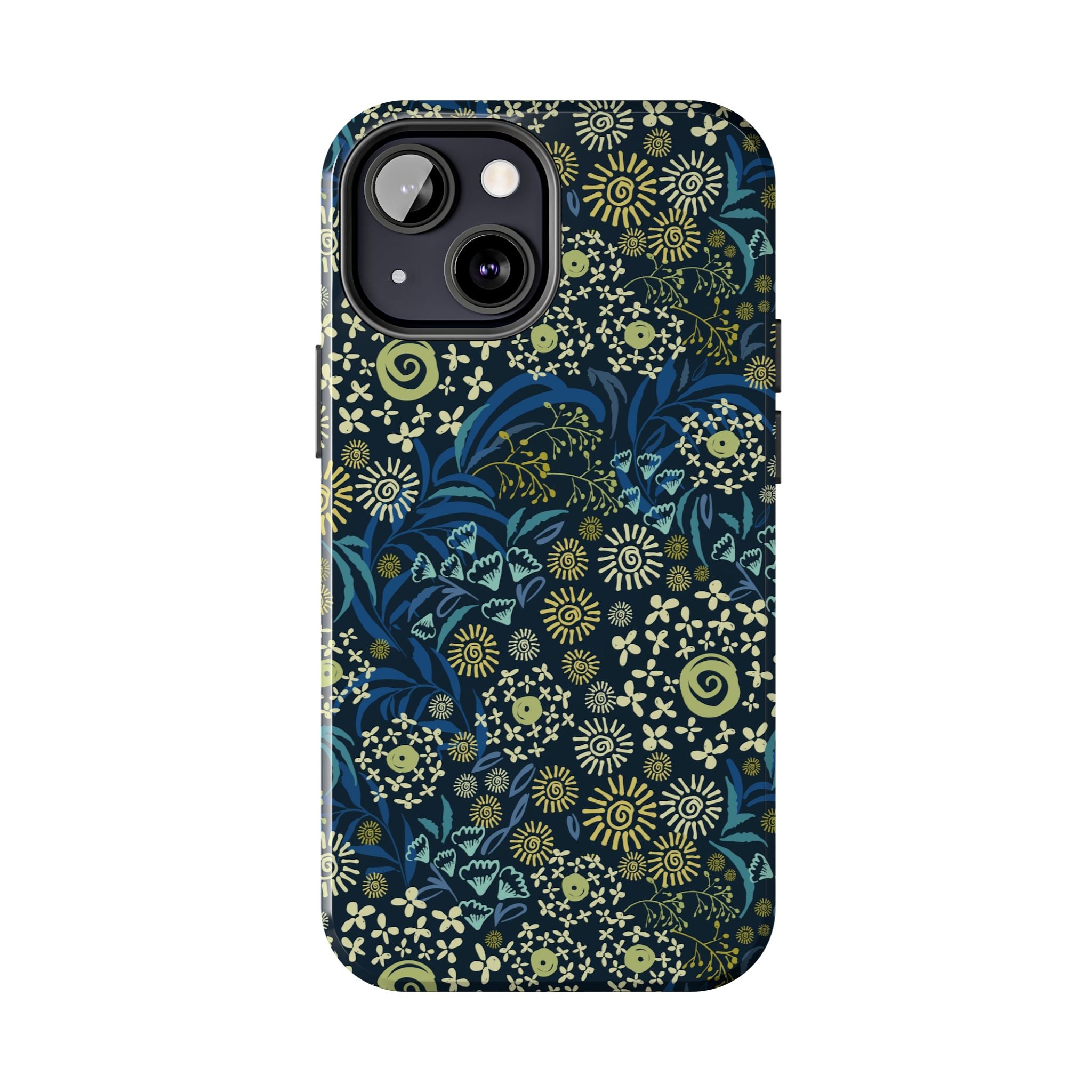 Botanic Breeze Blue Floral iPhone Case - Cute Flower Design, Durable Phone Cover, Protects from Scratches, Perfect for Floral Lovers