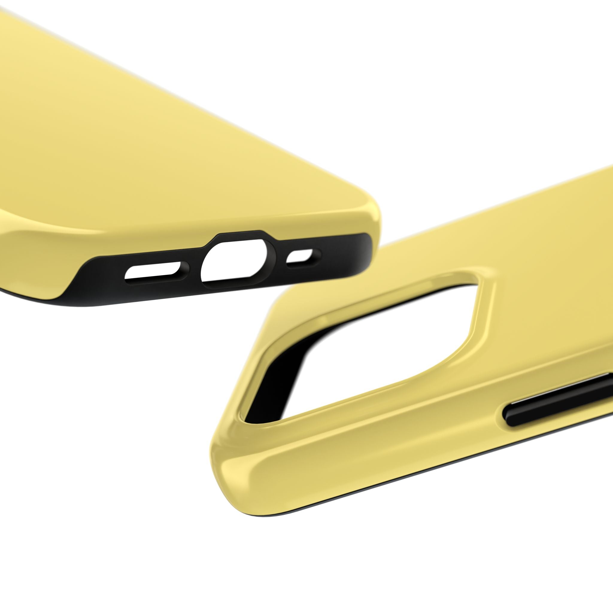 Cute solid yellow iPhone case, Lemon Drop design, playful and functional phone case for iPhone, adds fun and style.