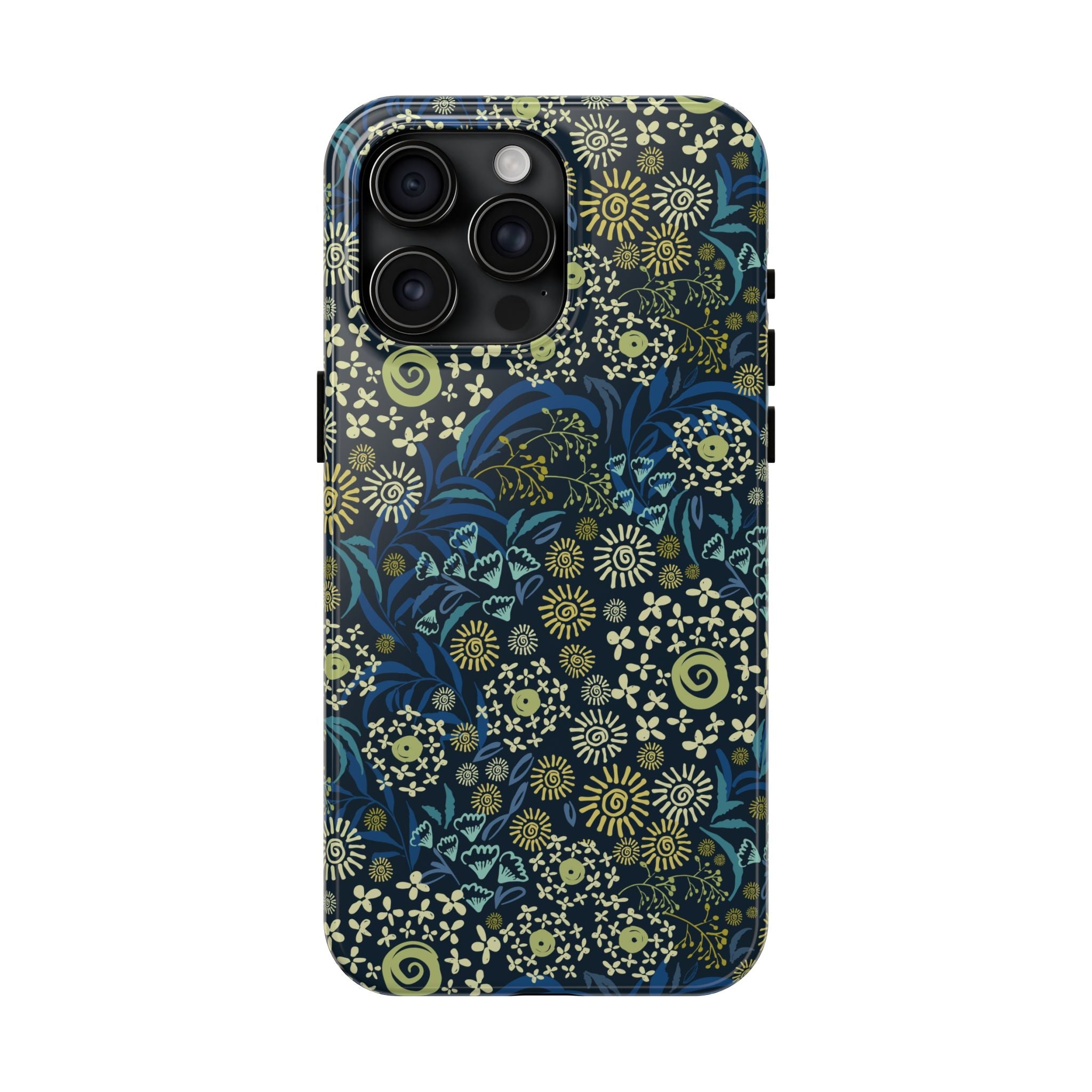 Botanic Breeze blue floral phone case for iPhone with pretty design, perfect cute iPhone case cover to keep your phone safe from scratches.