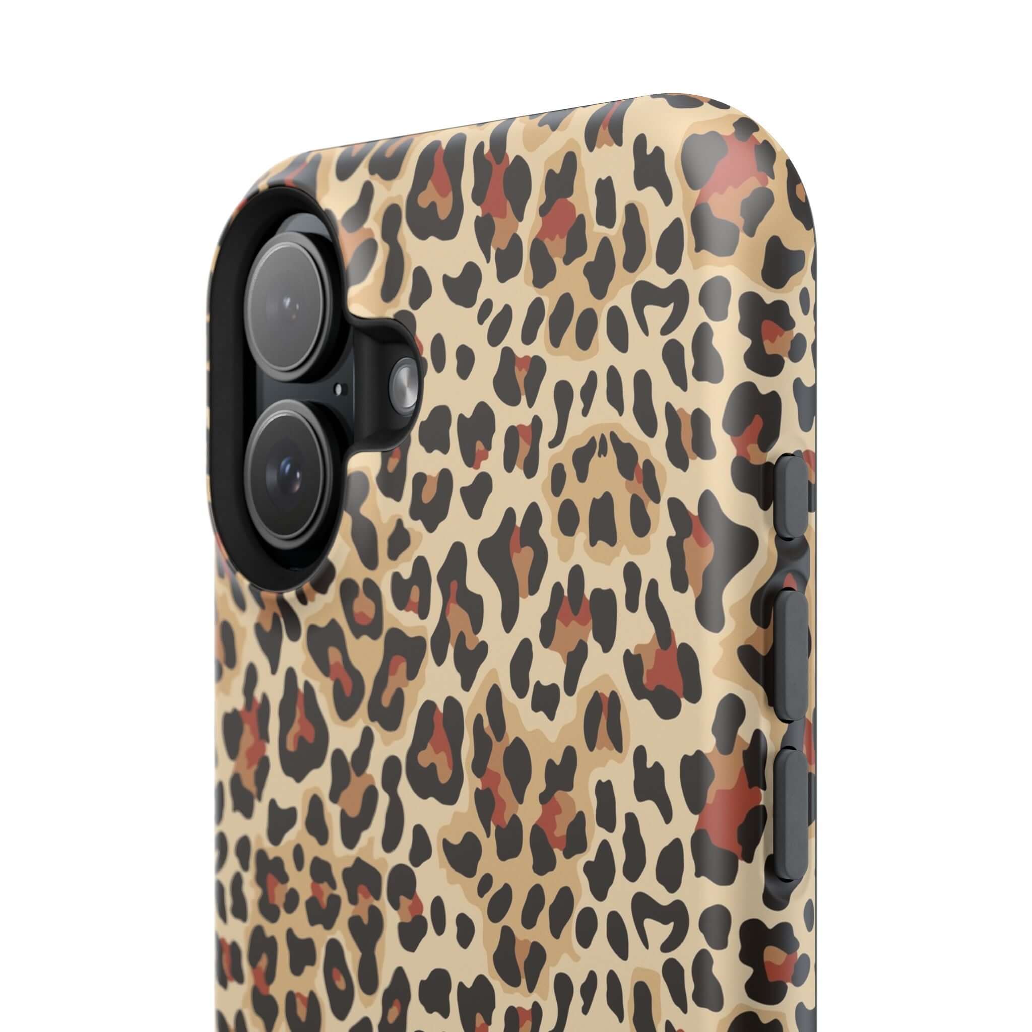 Wildly Chic colorful leopard print MagSafe iPhone case, combining style and protection with a cute, abstract animal design.