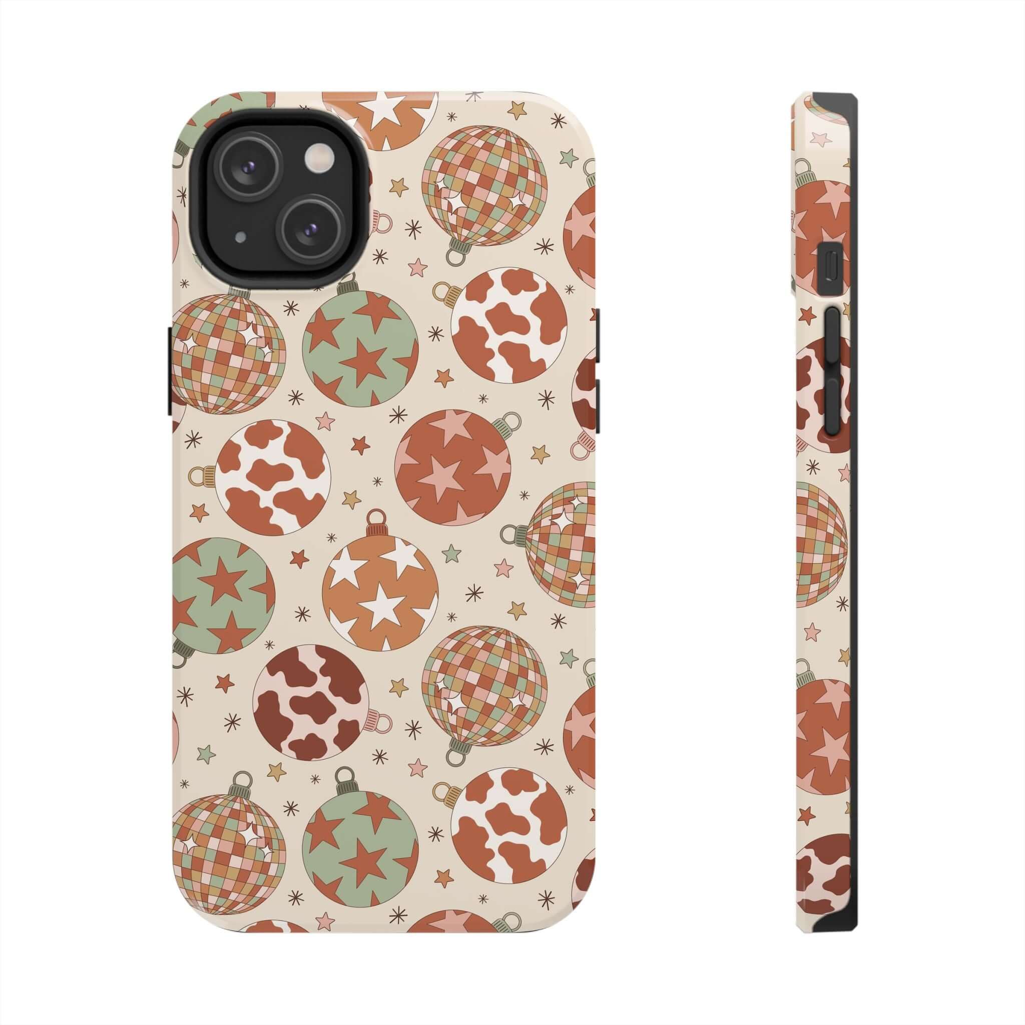 Western-themed Christmas phone case with cute and colorful patterns, perfect for holiday gifting or as a festive iPhone cover.