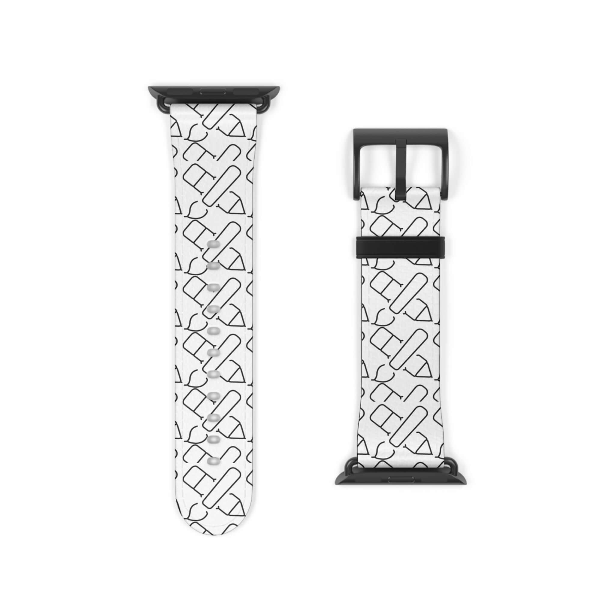 Personalized Apple Watch band with geometric design, ideal for customizing tech or gifting on special occasions.