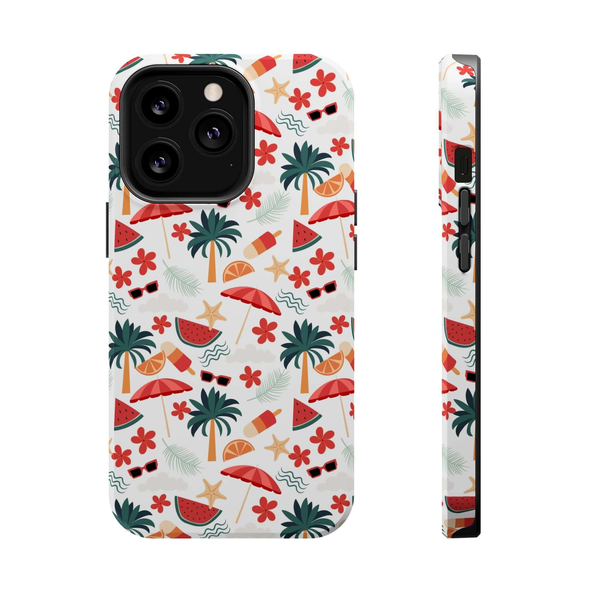 Cute iPhone 14 case with playful beach design, free shipping - perfect for summer protection.