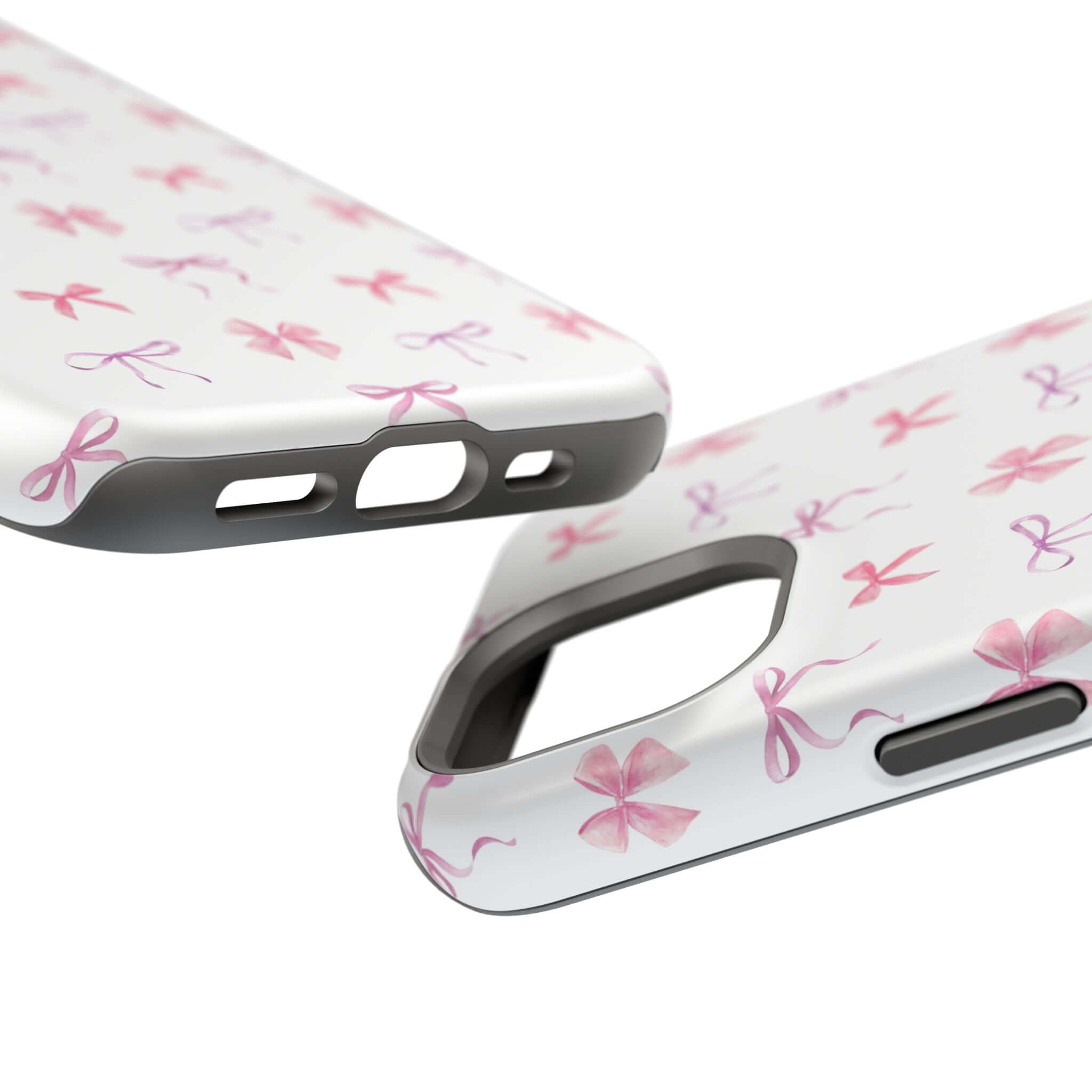 Cute pink watercolor bow iPhone case with coquette design and free shipping