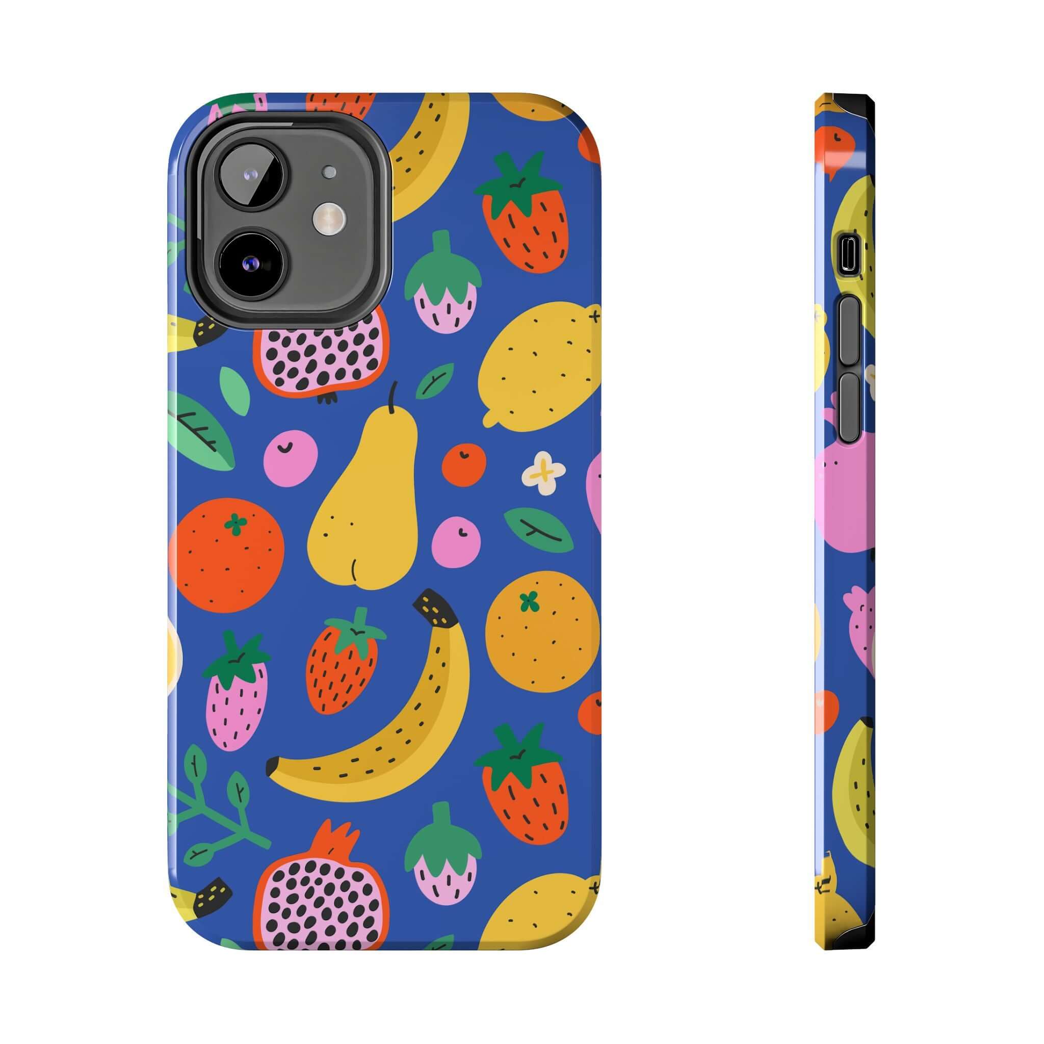 Cute phone cover featuring a colorful beachy fruit design, perfect for Apple iPhone, combining style and protection.