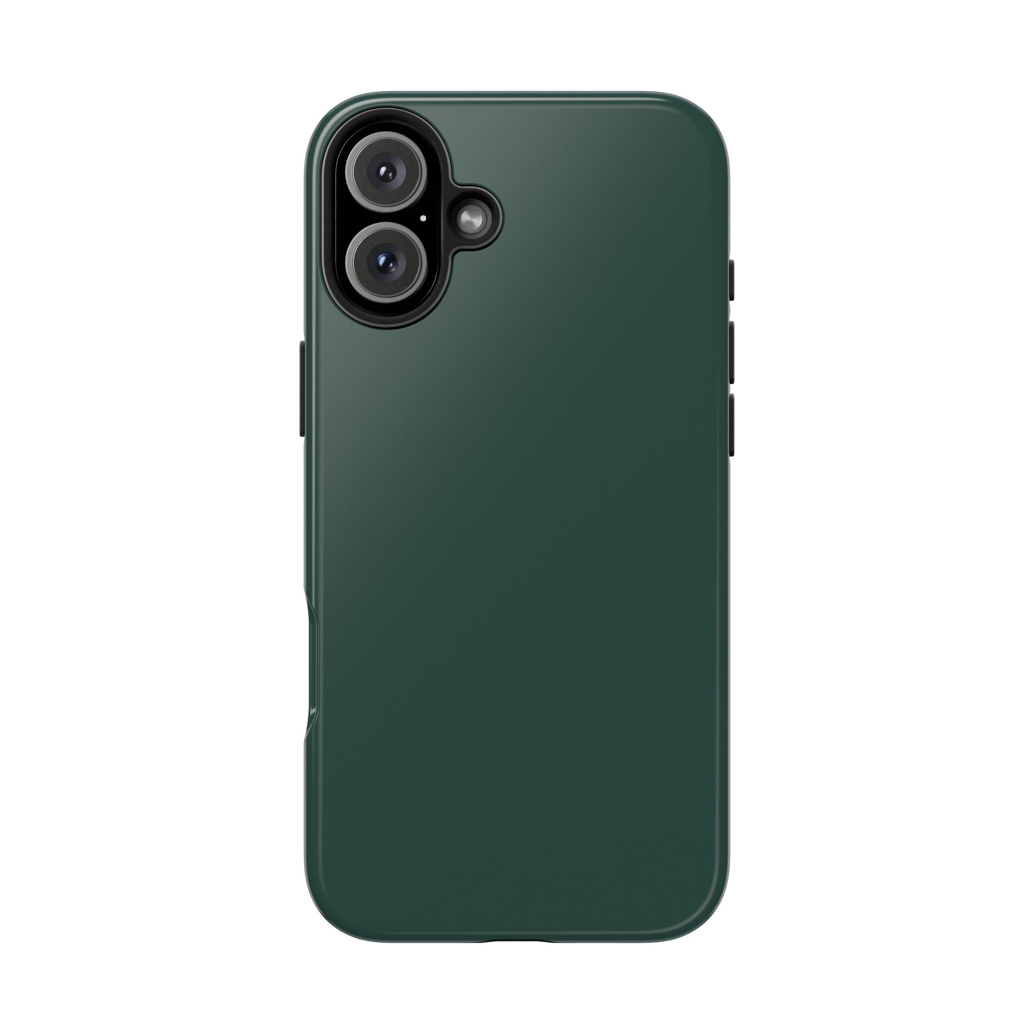 Evergreen solid green phone case for iPhone 16, cute and protective cover.