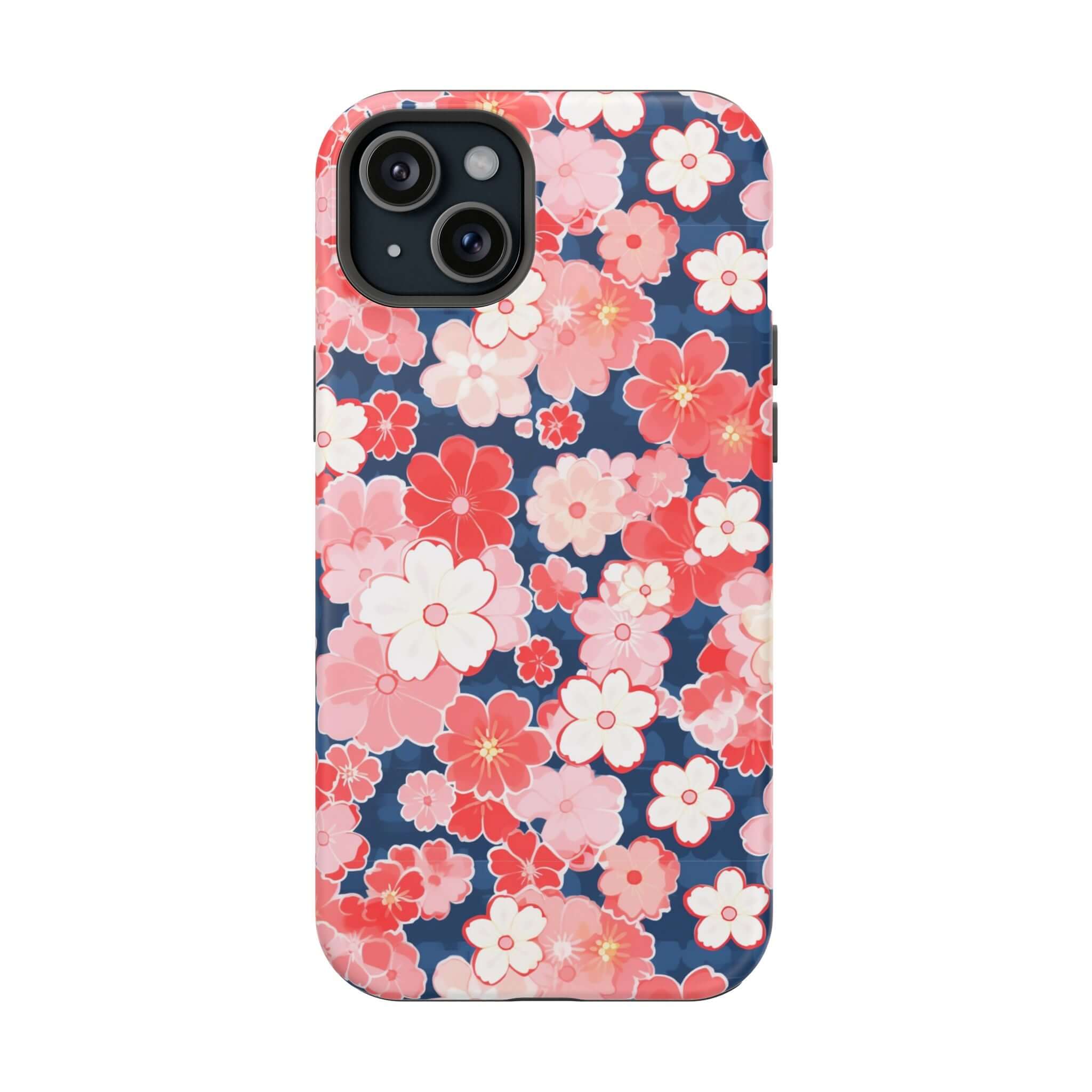 Pink floral phone case for iPhone 14 Pro Max, Oh So Pretty design with free shipping.