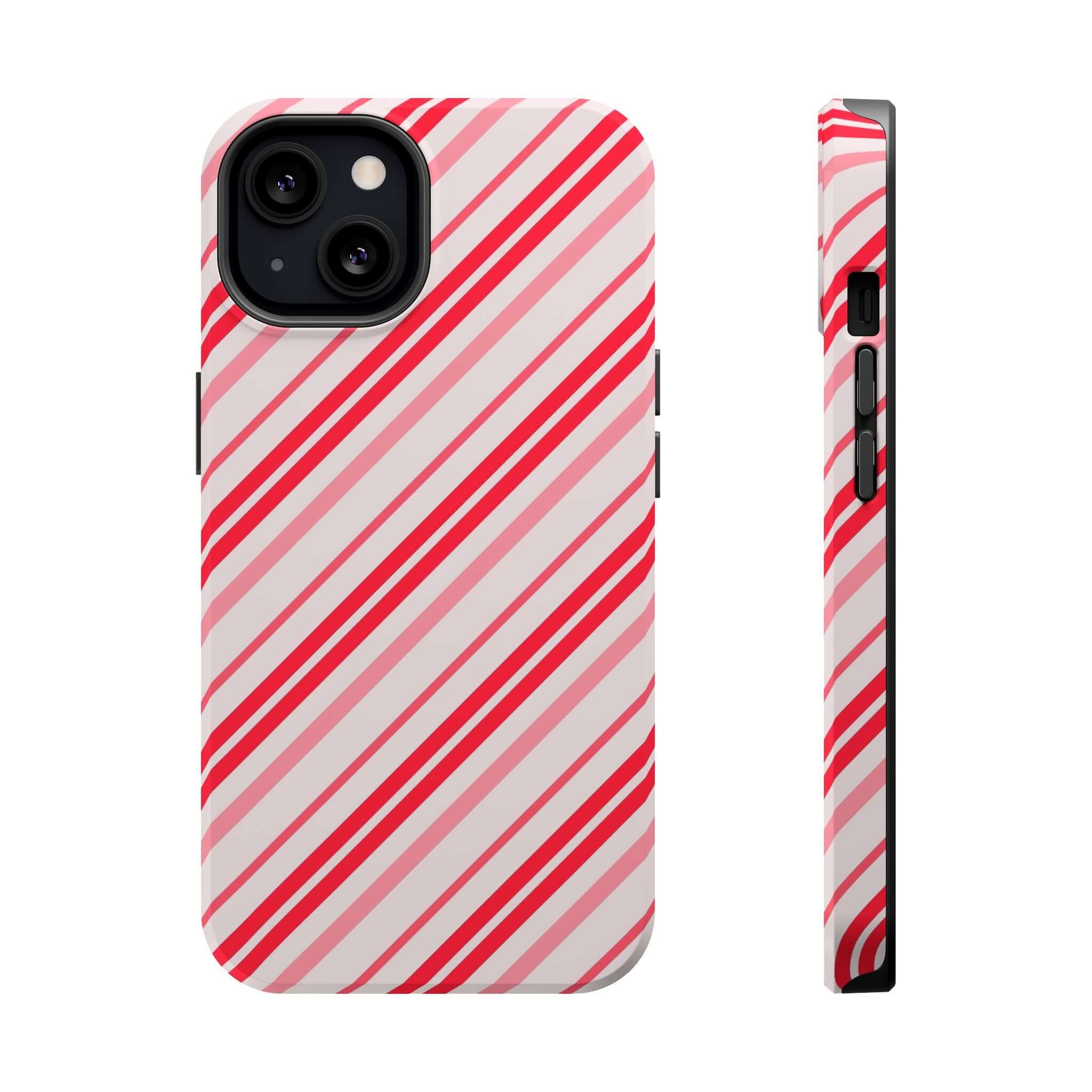 Candy Cane Cutie MagSafe case with festive candy cane design, perfect for Christmas. Xmas phone cover with holiday cheer.