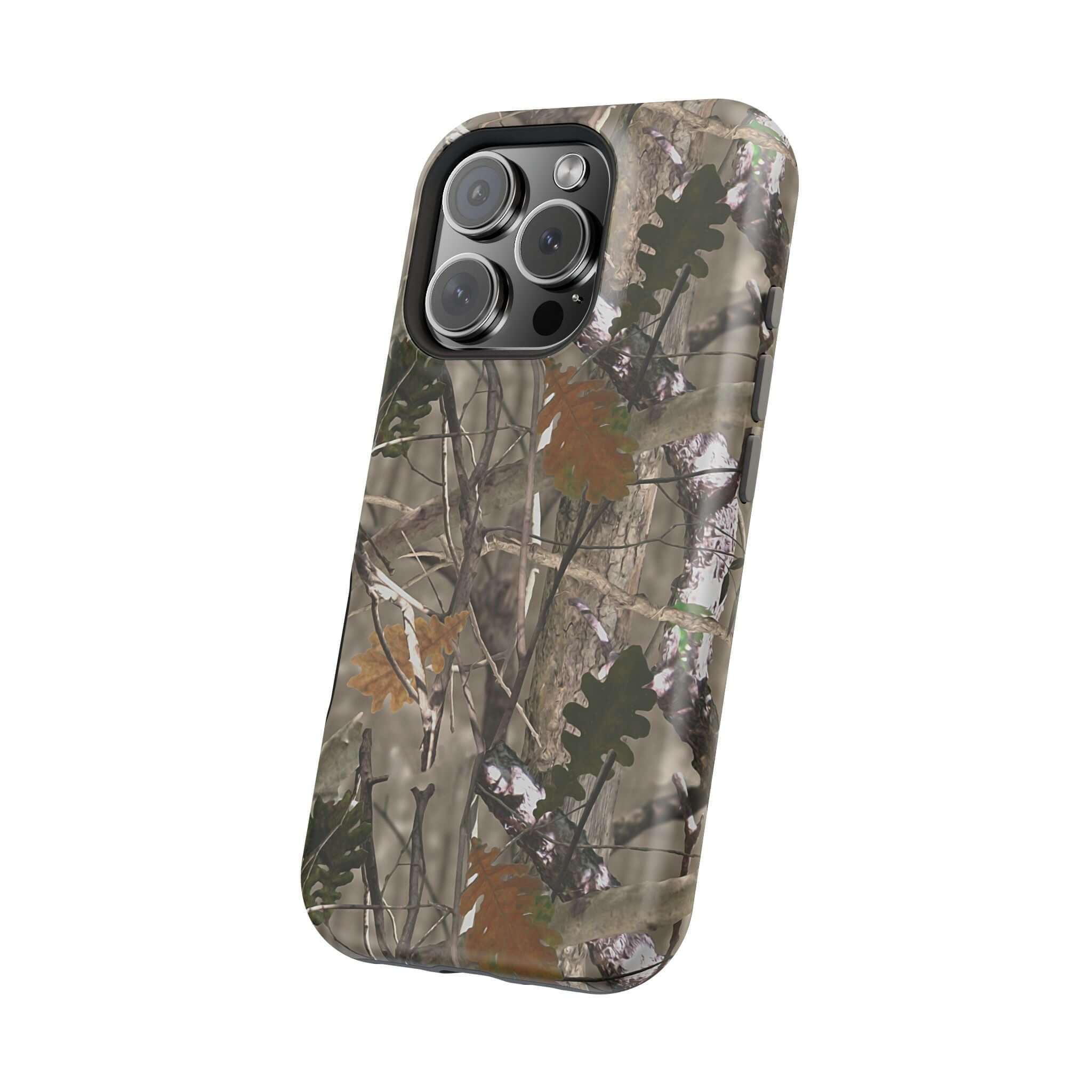 Forest Camo iPhone Case for Modern Style with MagSafe Compatibility and Cute Animal Print Design