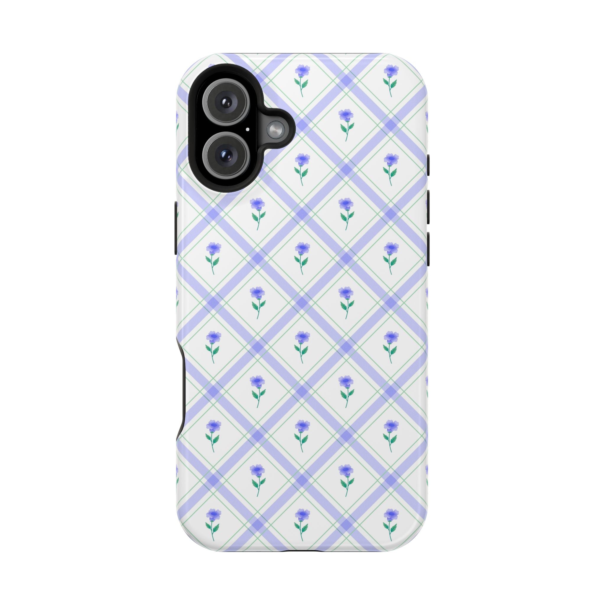 Cute phone case with blue floral design on a protective iPhone cover, featuring a stylish pattern for the Brunch Blue Floral Case.