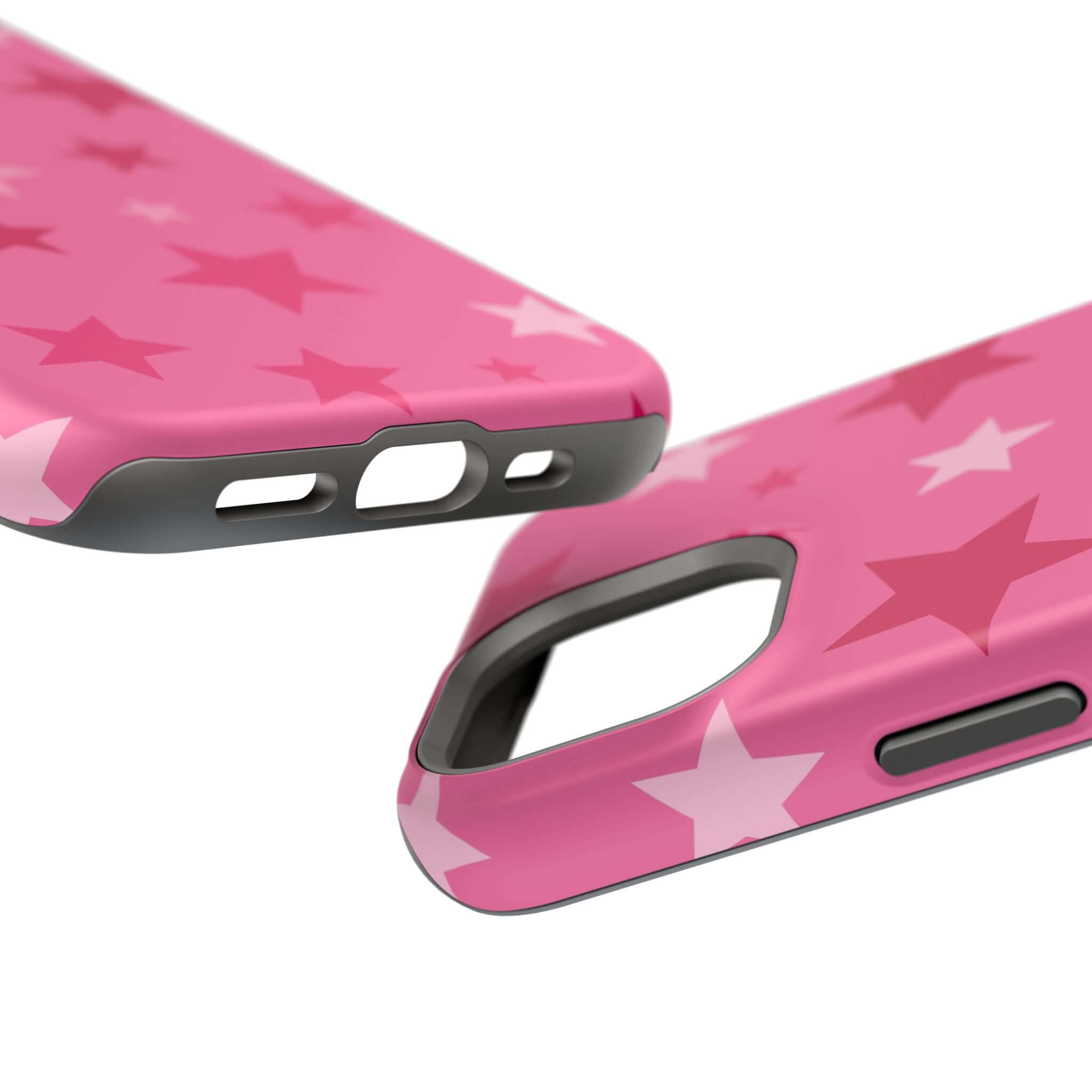 Cute pink stars case for iPhone, showcasing stylish design and protective features for starry-eyed trendsetters.