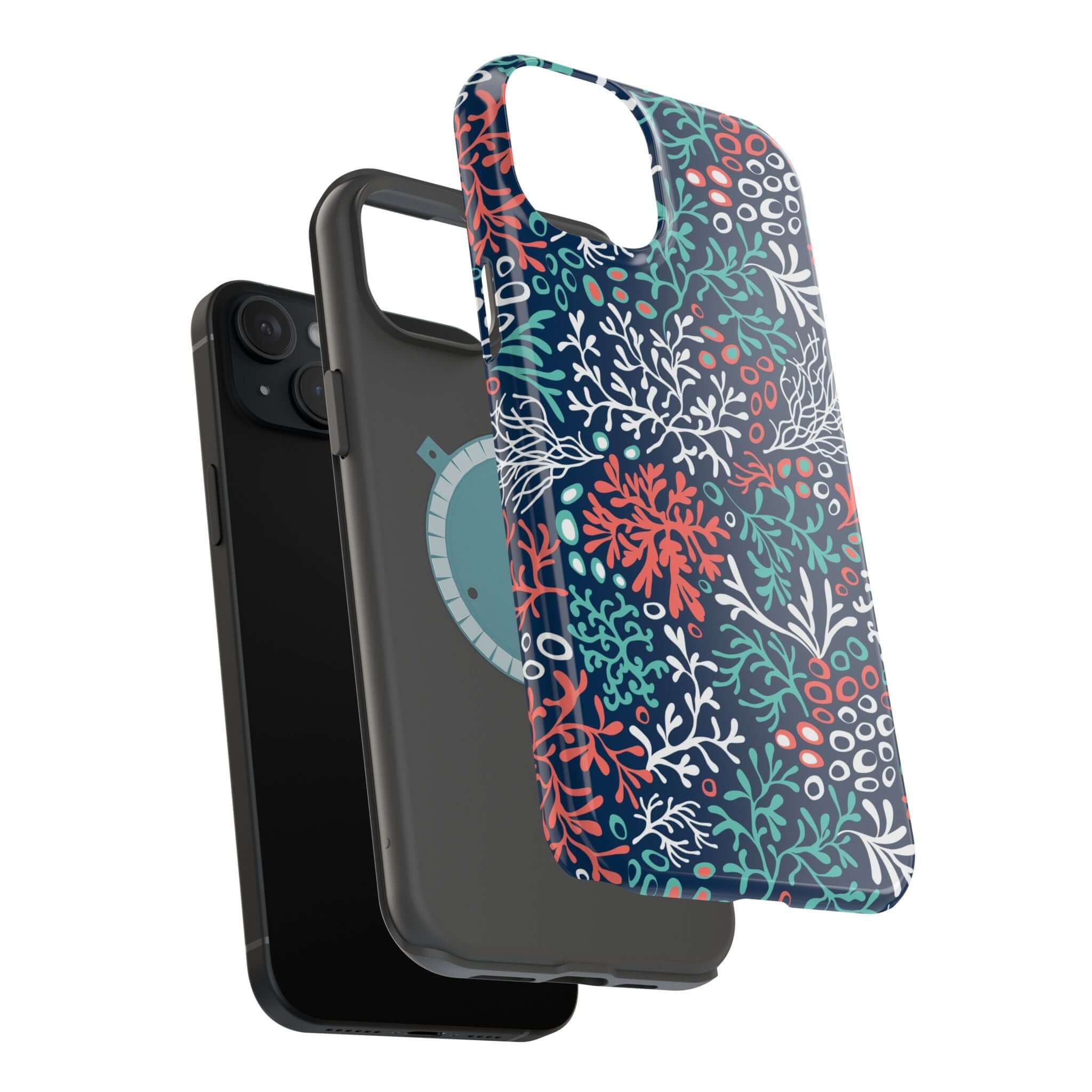 Colorful coral reef phone case for iPhone 16, featuring a cute beachy design for stylish protection.