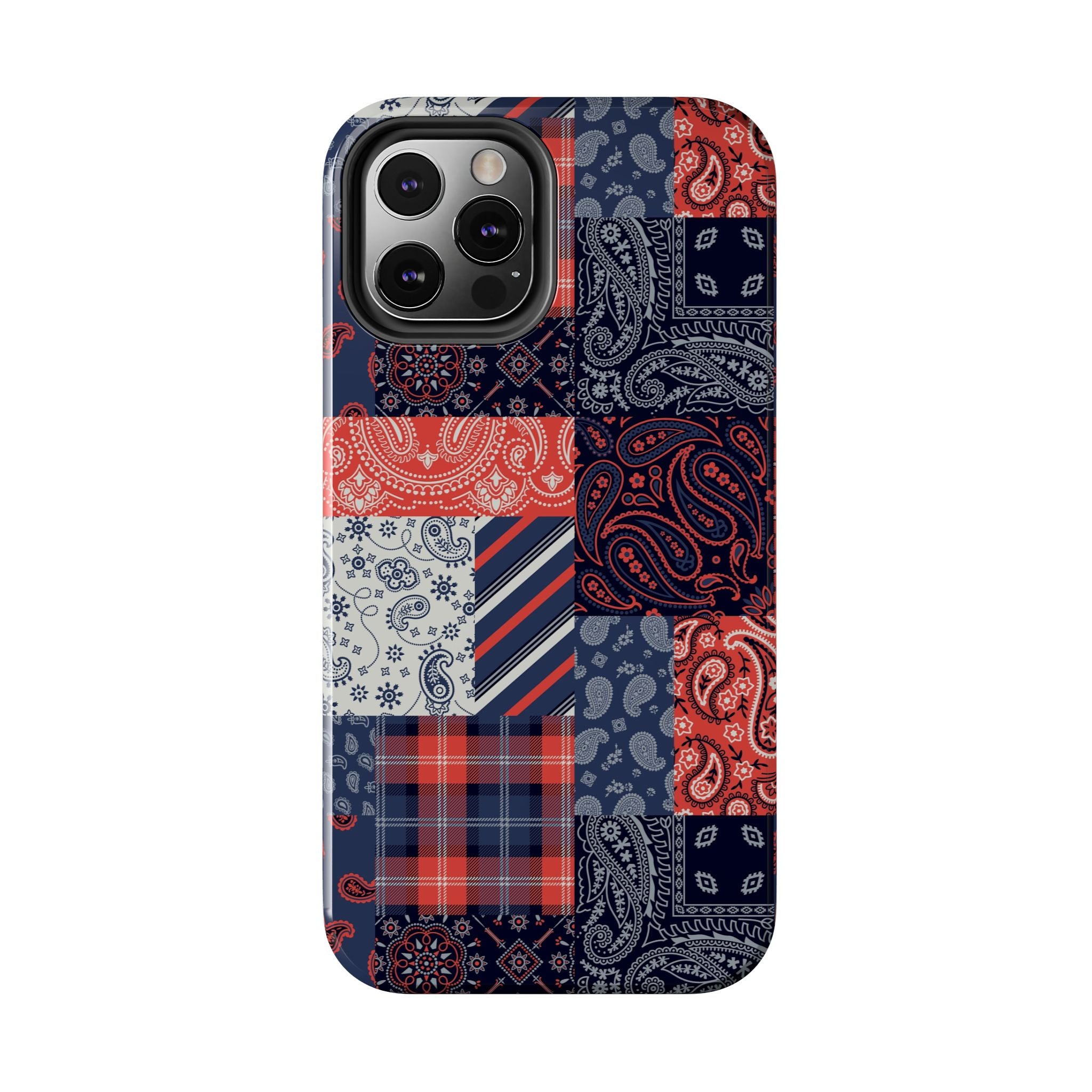 Boho Bandit Bandana Patchwork iPhone 14 Pro Case - Cute and Bookish Design