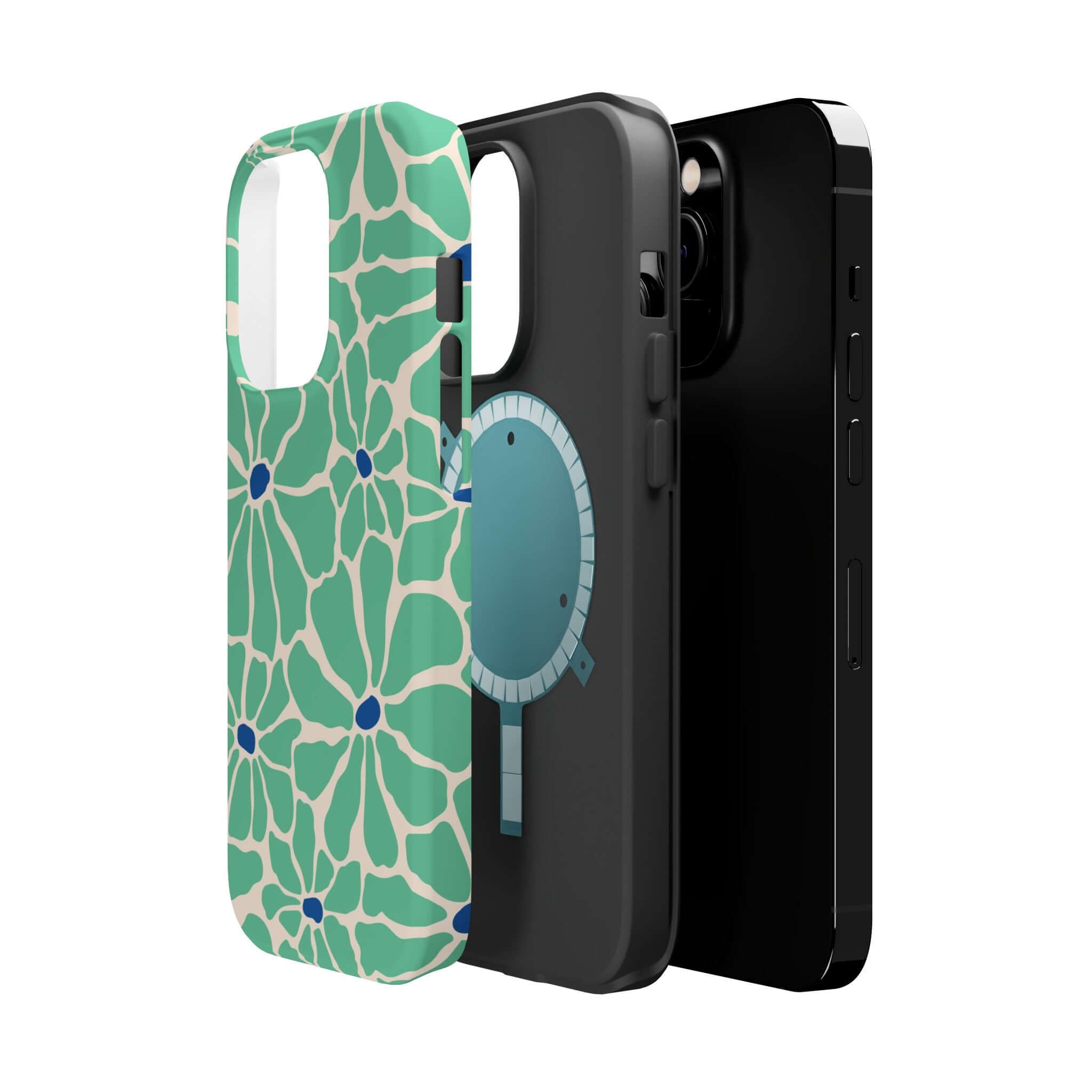 Cute Retro Floral Phone Cases showcasing tropical vibes, perfect Apple iPhone accessories with MagSafe technology.