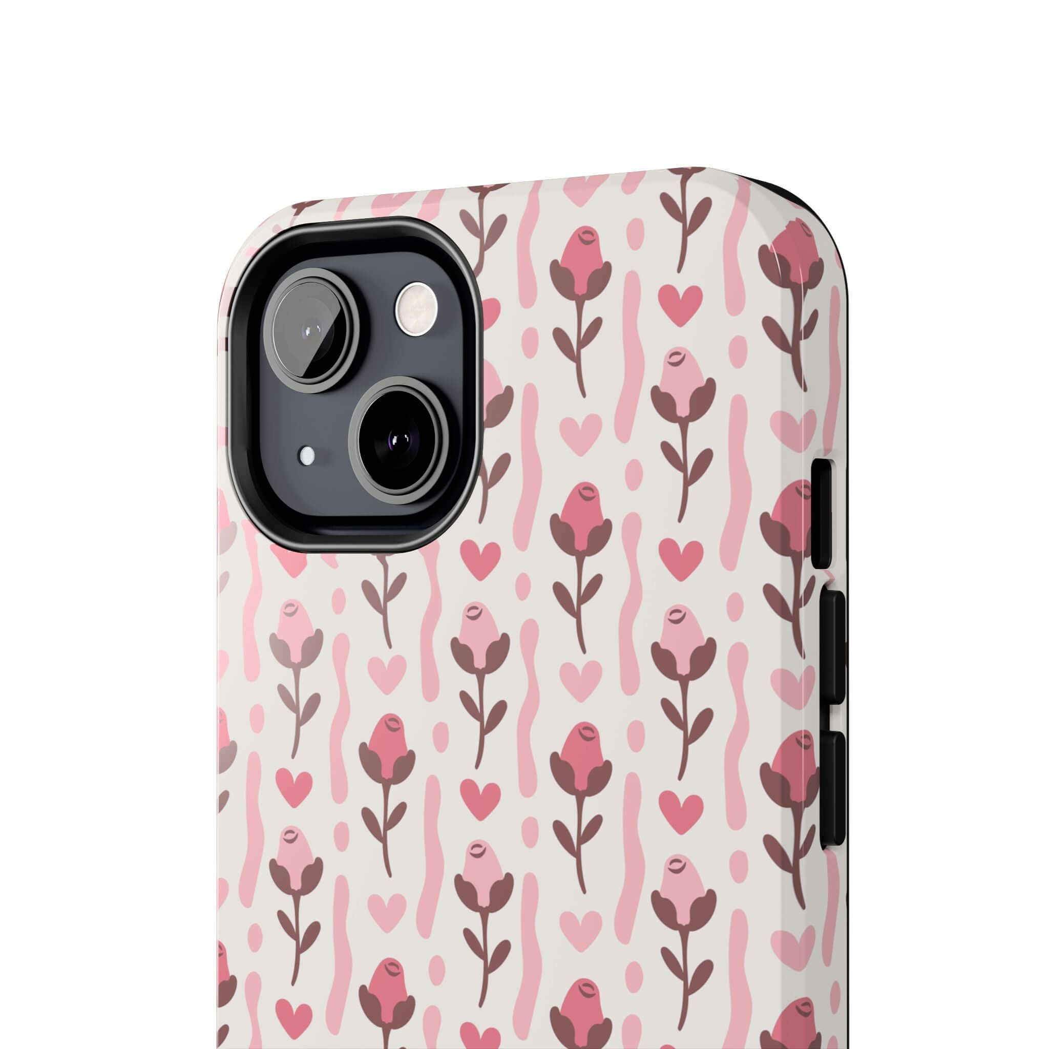 Custom cute iPhone case with red roses and coquette design featuring free shipping. Perfect phone cover for iPhone.