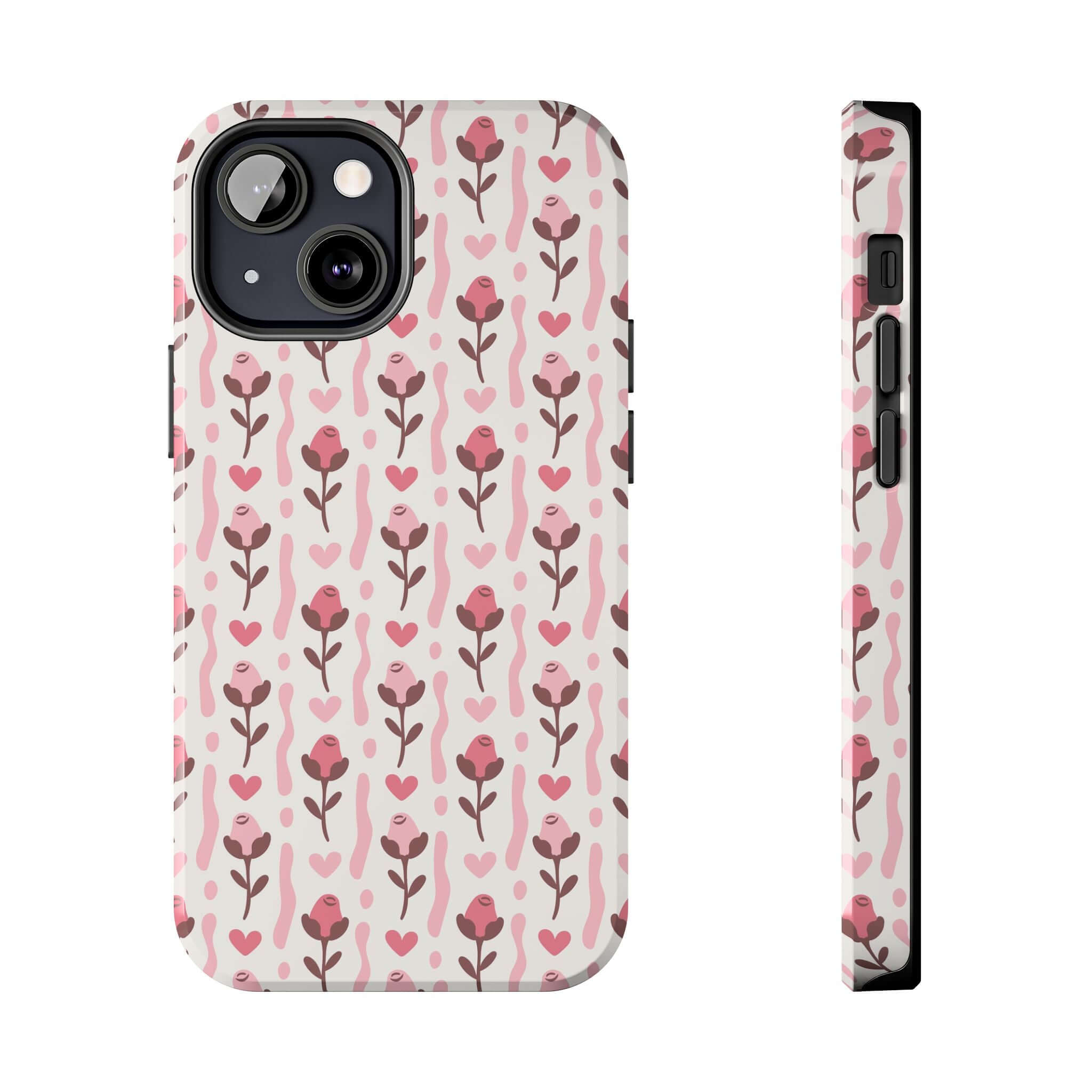 Cute iPhone case with charming coquette design and red roses, perfect phone cover for iPhone. Free shipping on custom phone case.