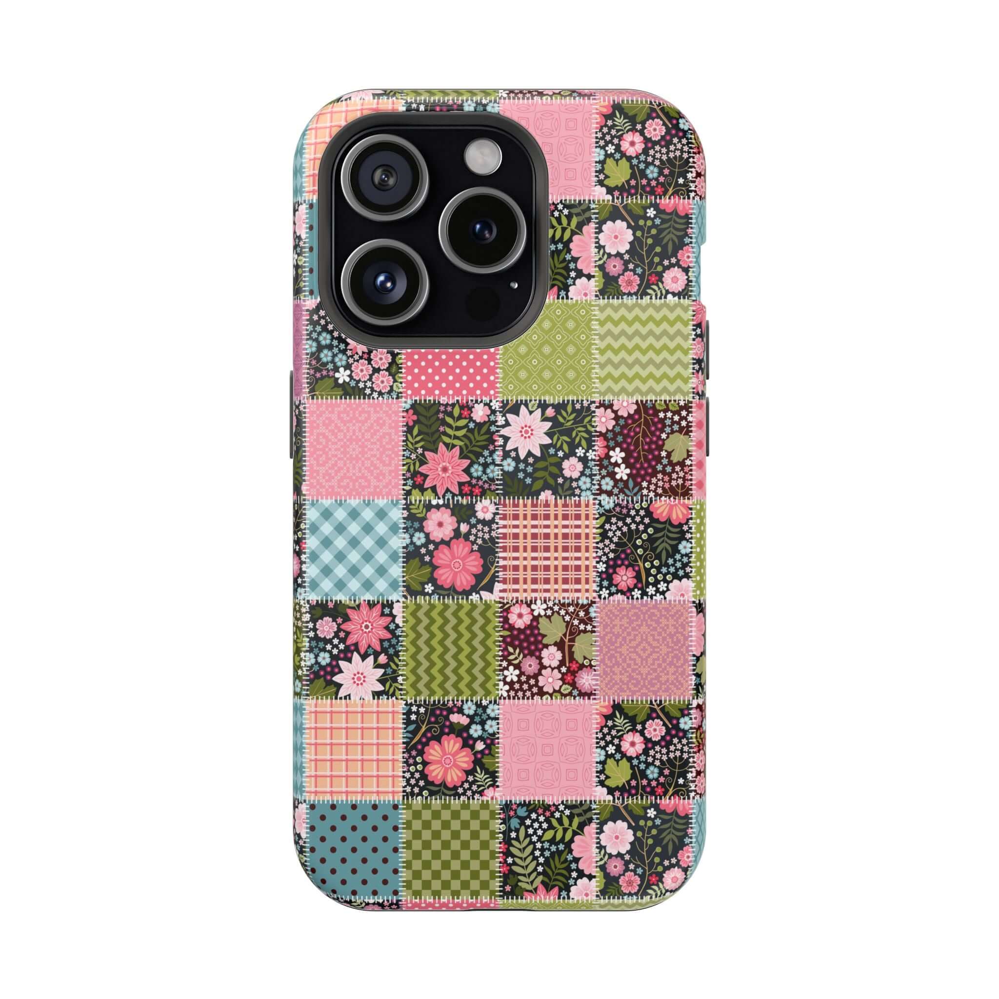 Groovy Flora Forage wildflower patchwork MagSafe iPhone case, floral and cute, perfect phone cover for free-spirited vibes.