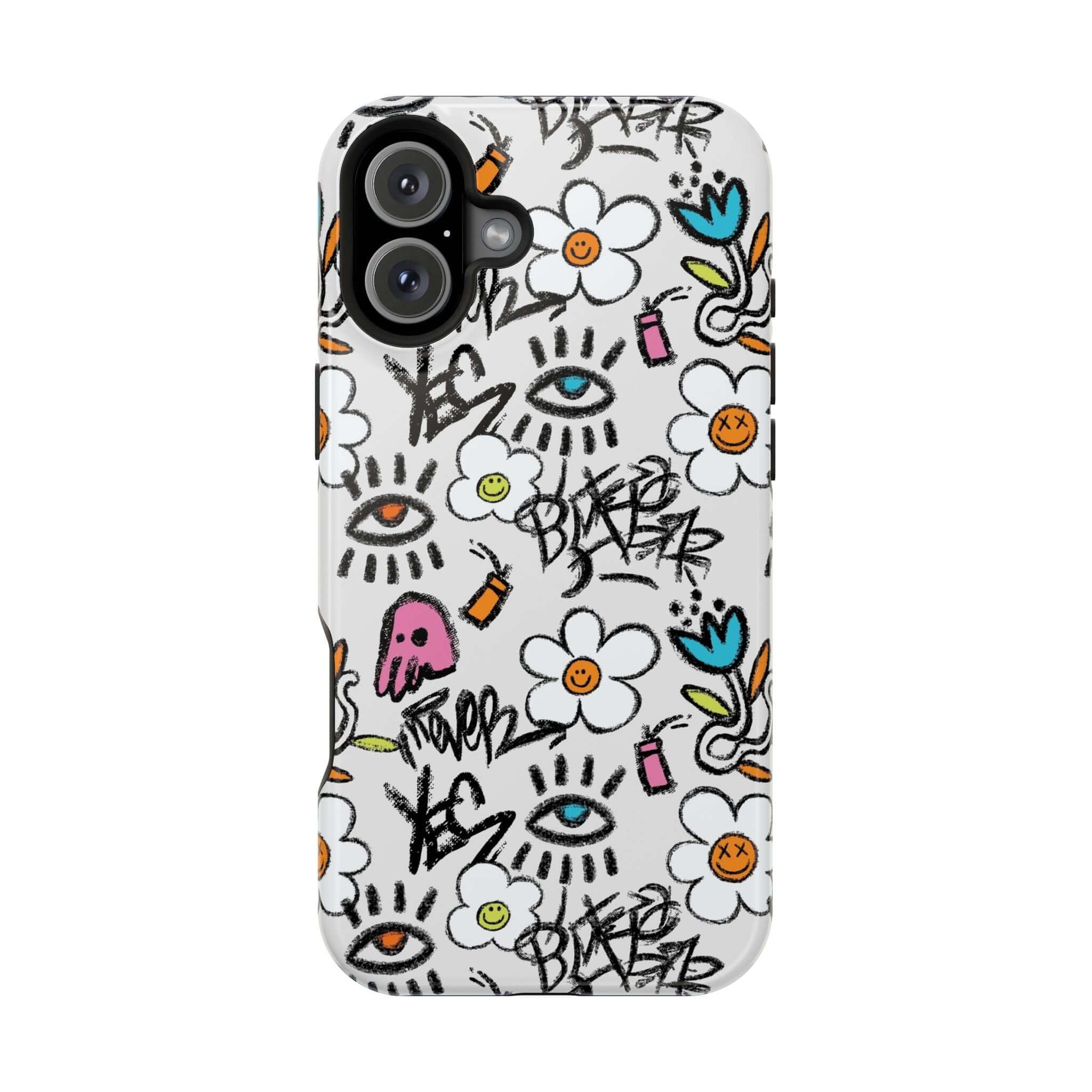 Cute Phone Cover featuring Floral Graffiti and vibrant designs for iPhone protection and style.