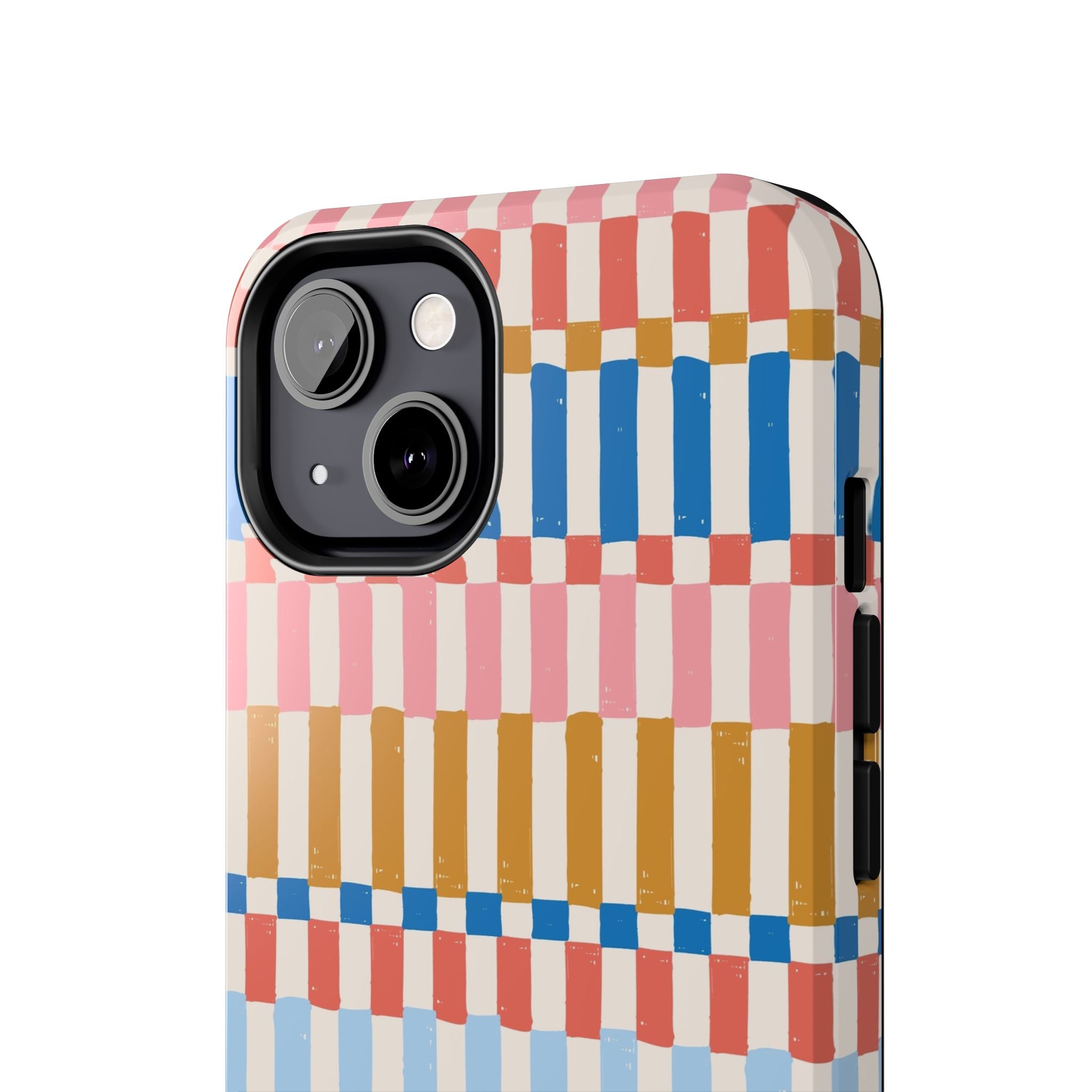 Vintage Colorwave Stripes cute iPhone case cover with vibrant colorful stripes design. Stylish phone case protects your i phone.