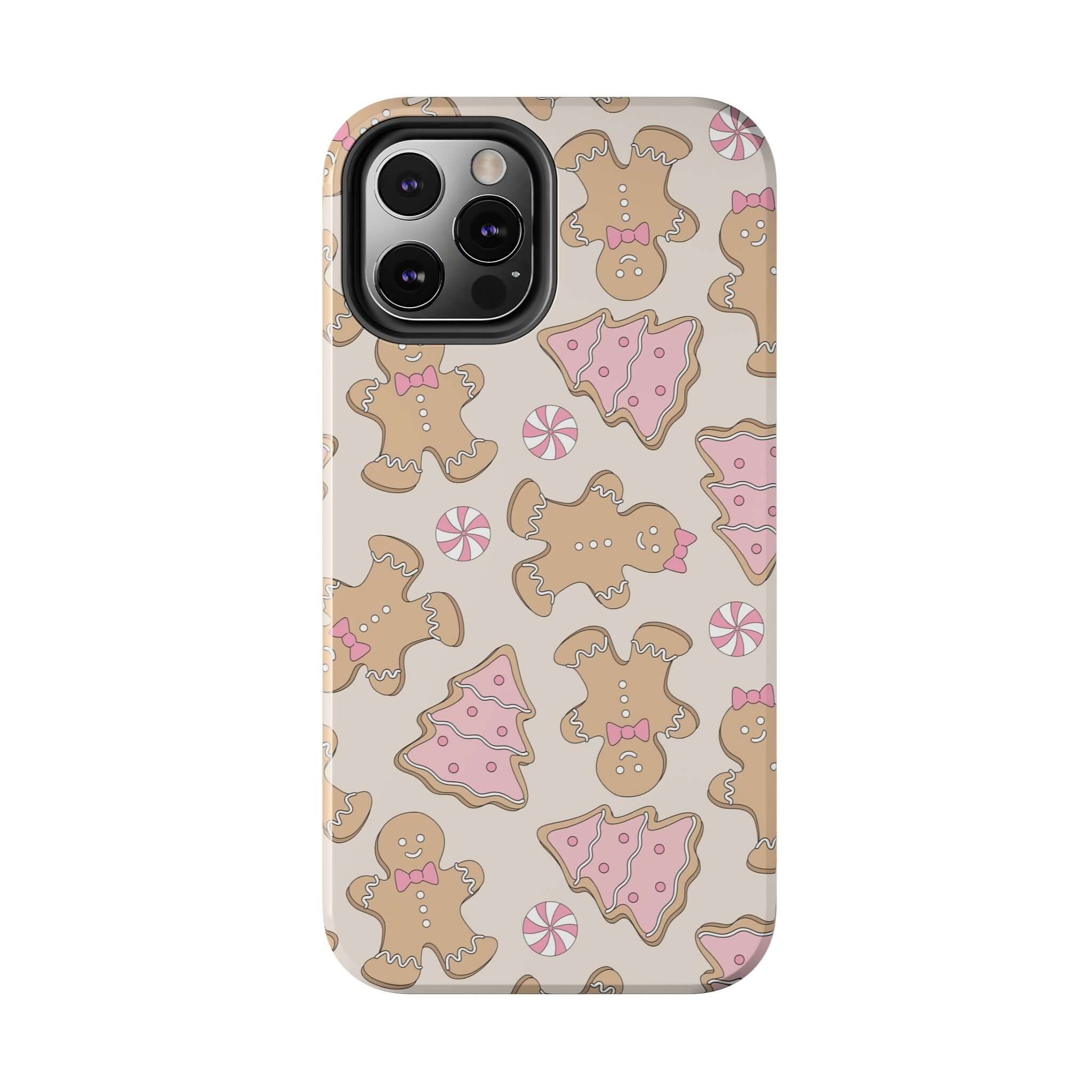 Cute Gingerbread Girlie Christmas iPhone Case with Holiday Cookie Design