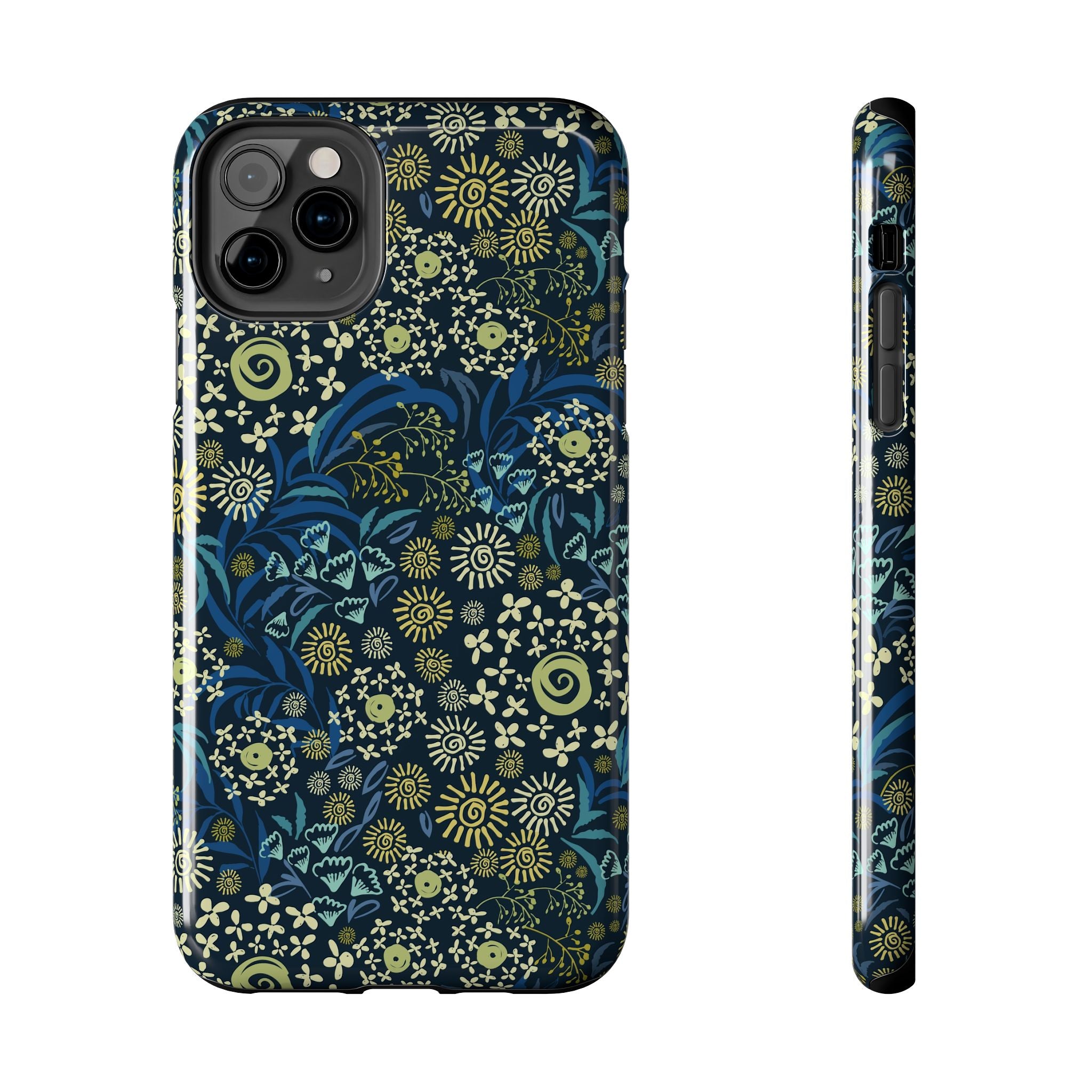 Botanic Breeze Blue Floral iPhone Case - Cute Protective iPhone Case with Whimsical Blue Flower Design to Keep Your Phone Safe