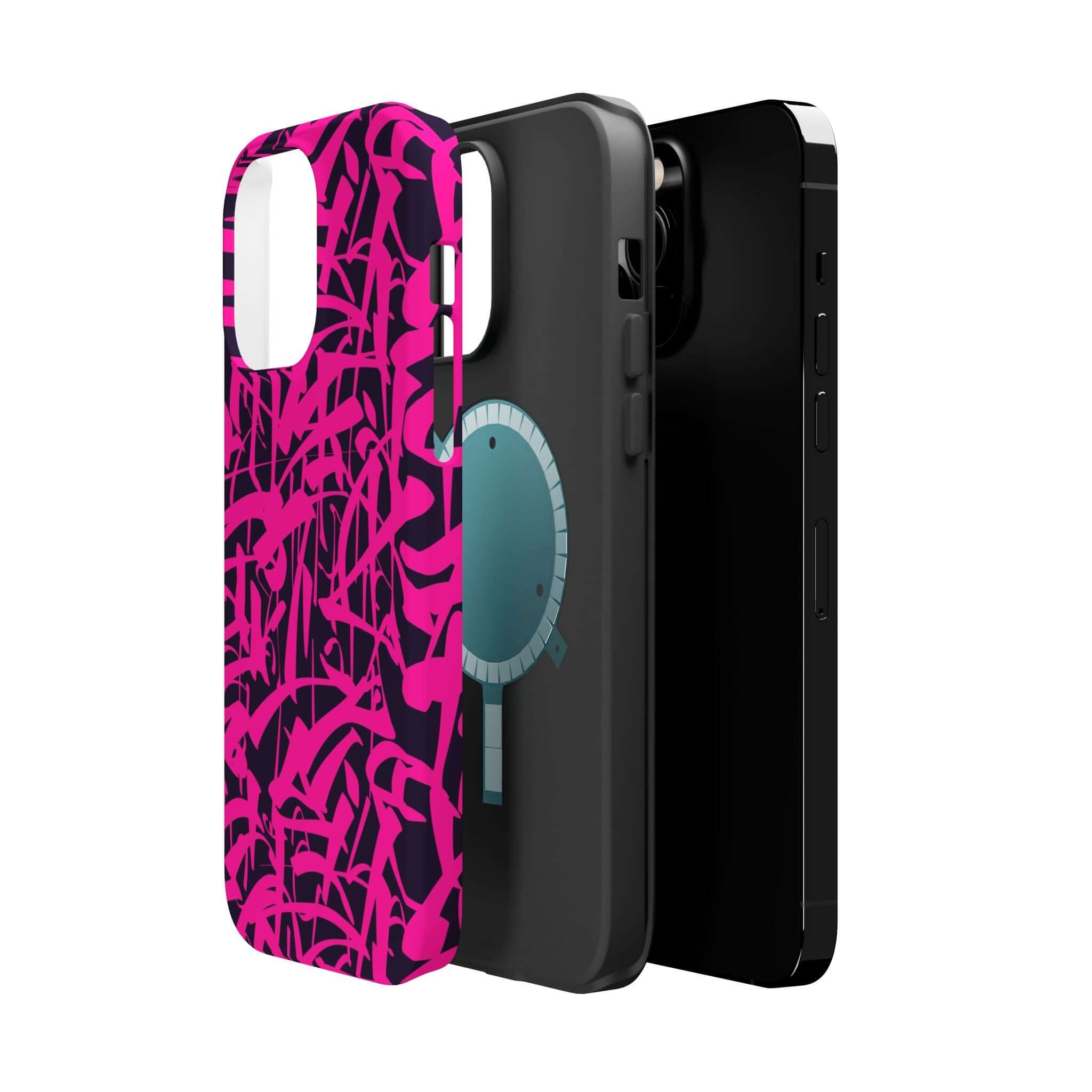 Colorful Midnight Pop Pink Art Case for iPhone, showcasing unique artwork and a cute design for your phone.