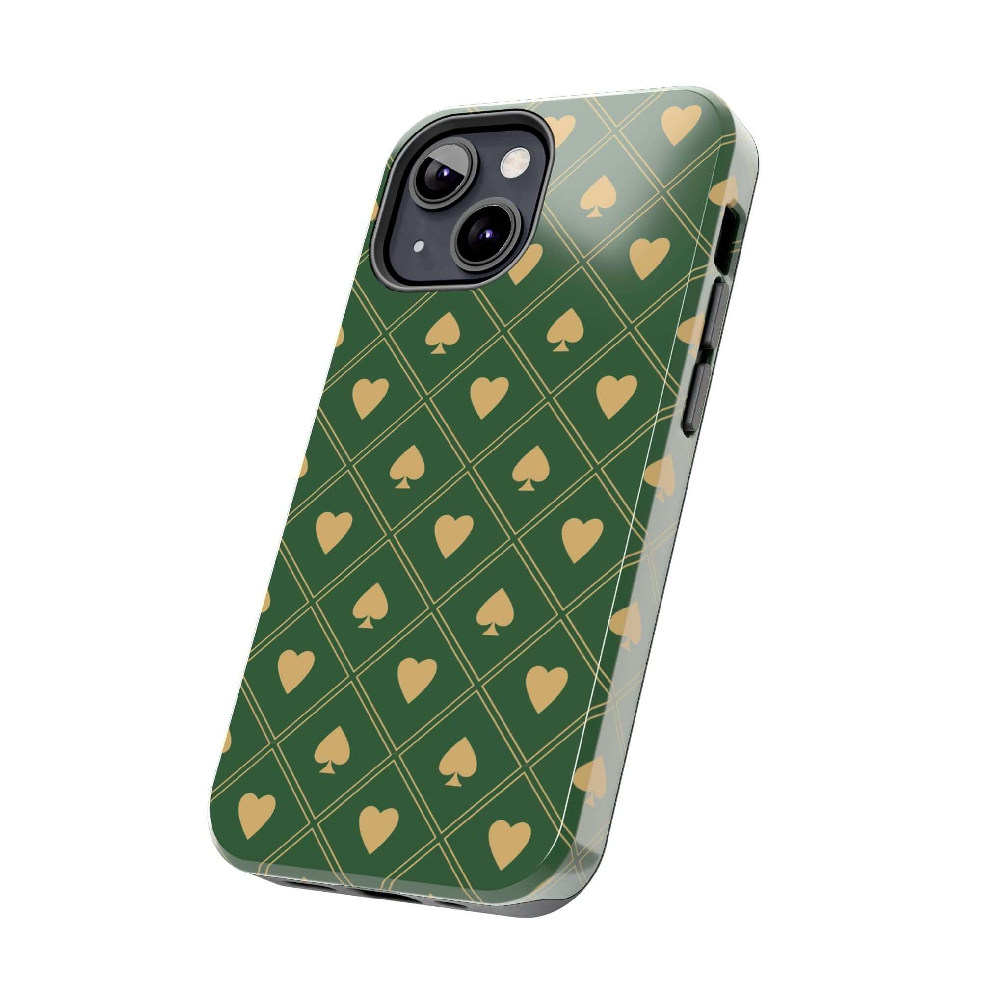 Royal Flush Green Spade Design Phone Case for iPhone and Samsung, Cute Floral Phone Cover with Free Shipping.