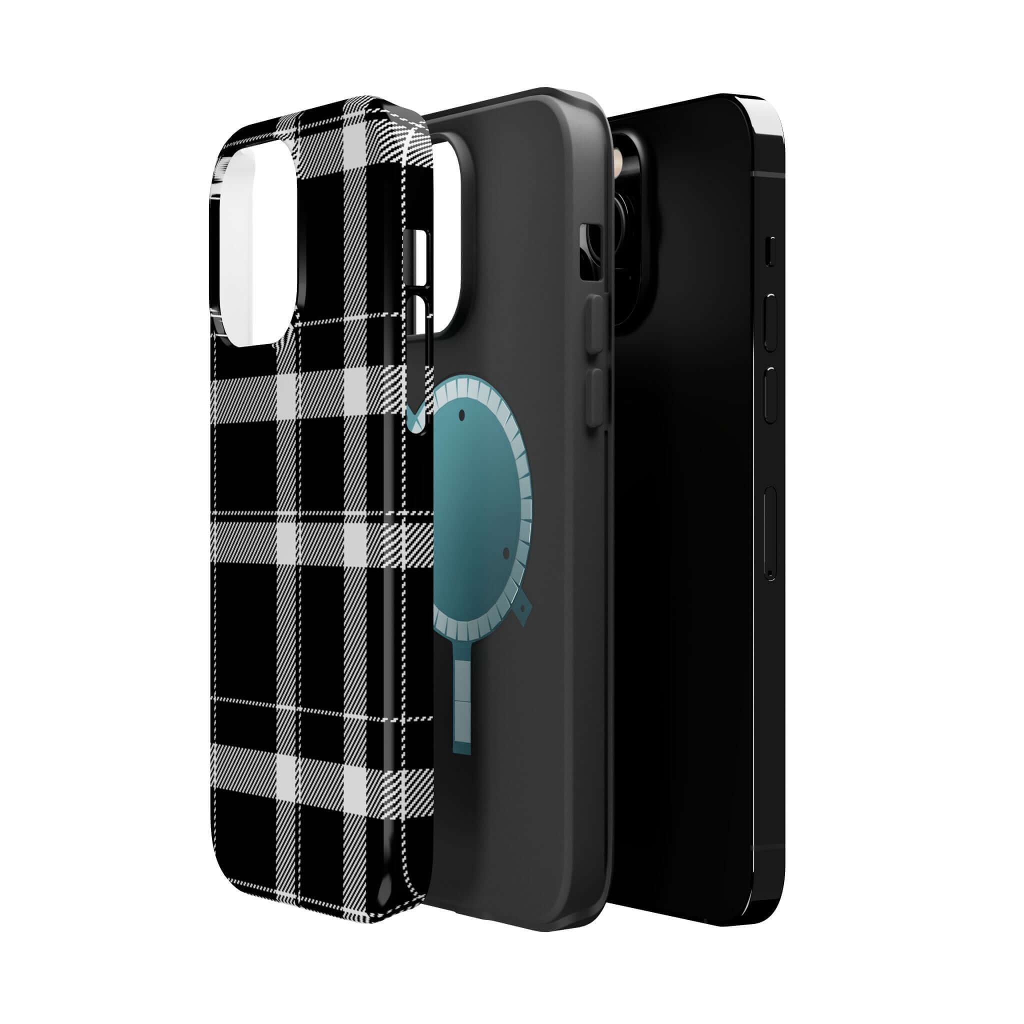 Classic black plaid and playful design iPhone cases showcasing stylish protection for your device. Perfect cute phone cover!