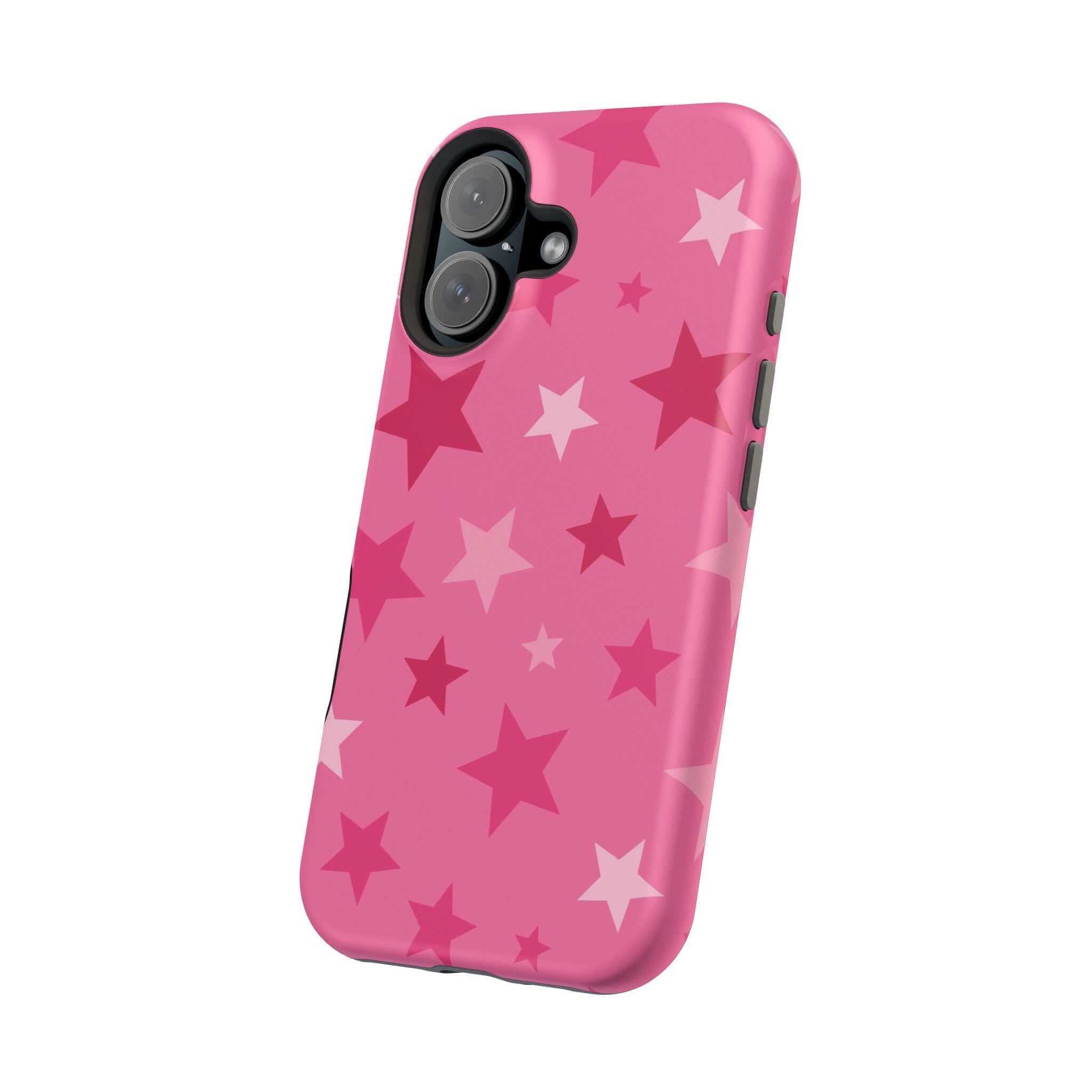 Cute pink star-patterned phone cover for Apple iPhone, perfect for adding star power to your stylish accessory collection.