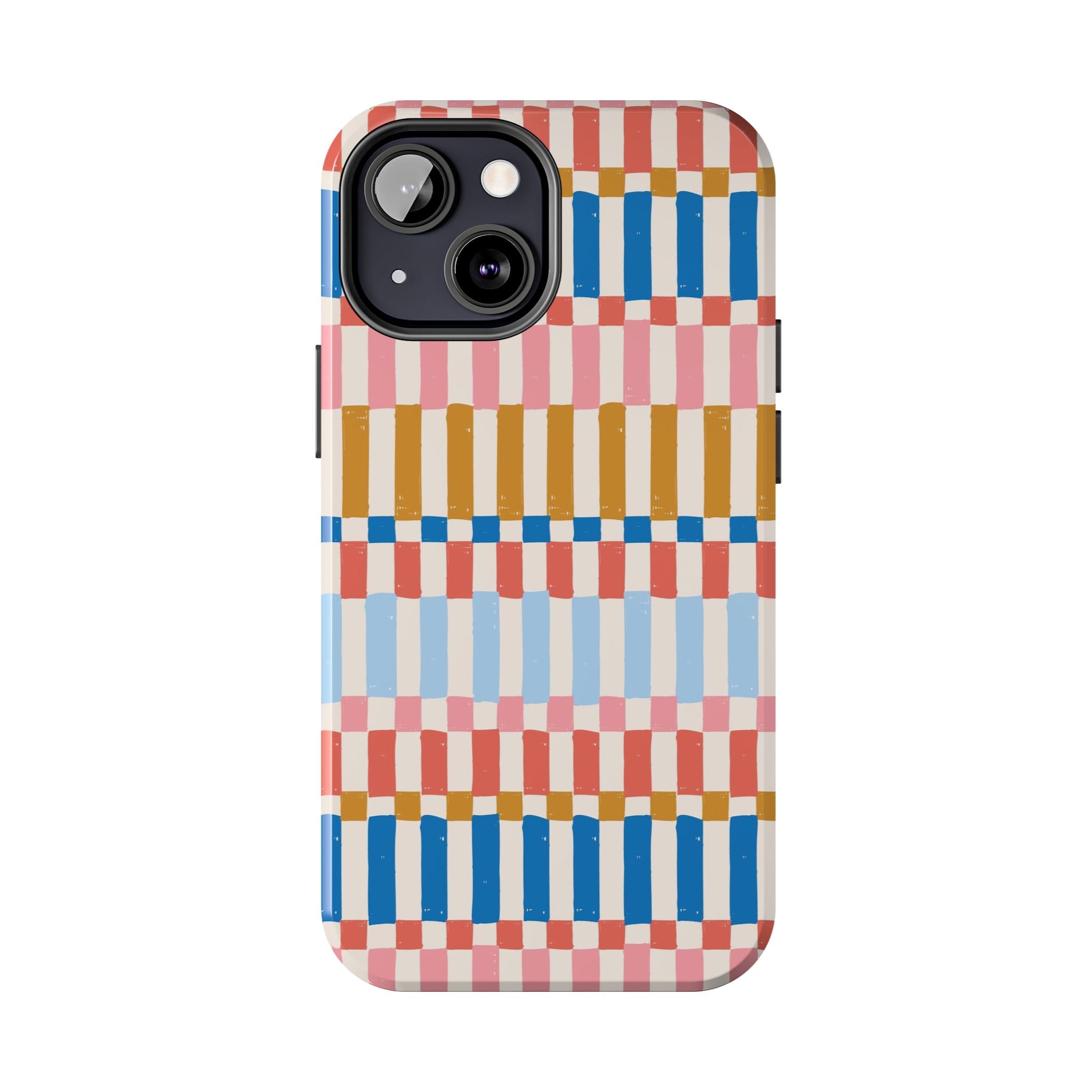 Colorwave Stripes vintage iPhone case with vibrant colorful stripes showcasing a sleek and stylish design, perfect for iPhone protection.