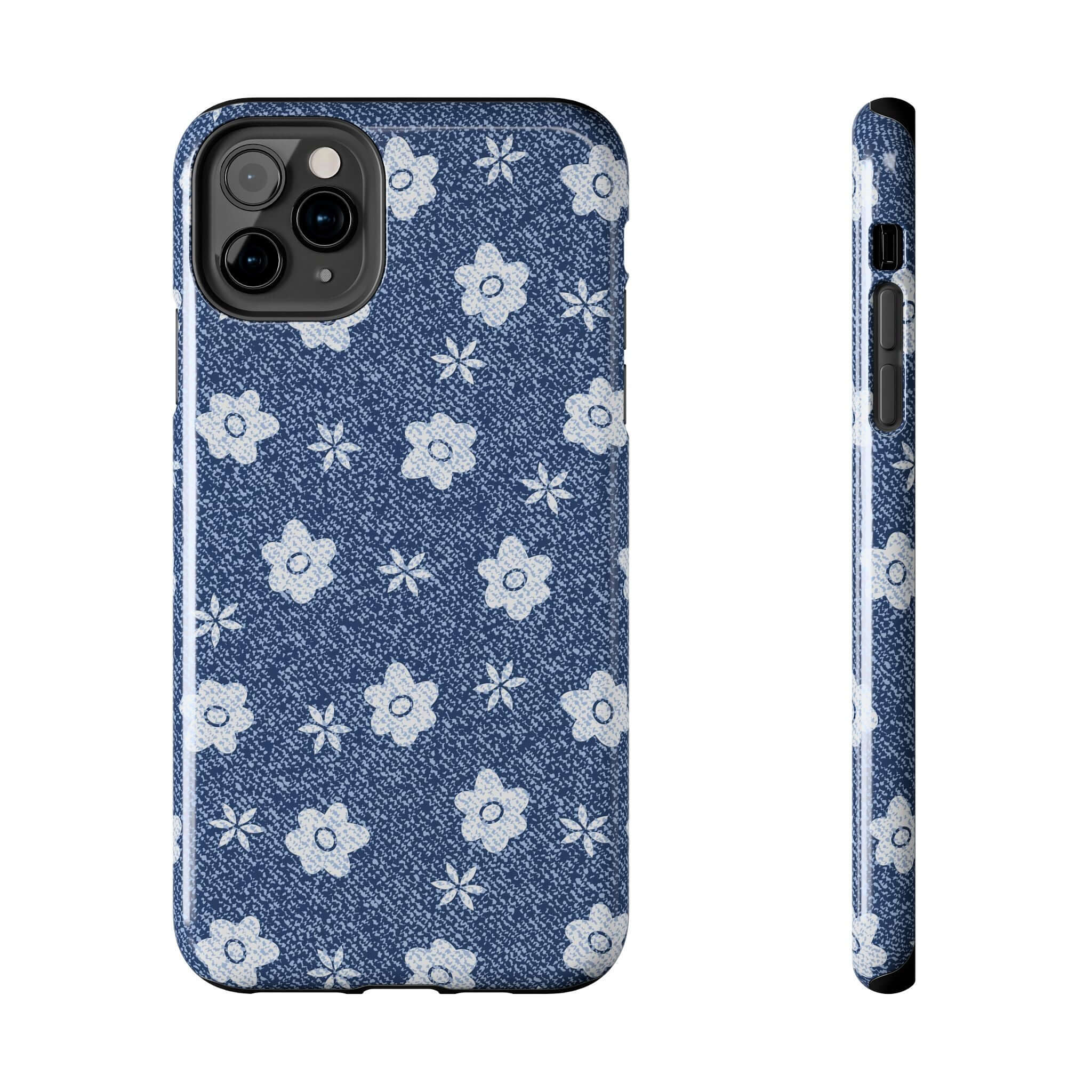 Cute Daisies Denim iPhone 14 Pro Max Case - Thrifting Haul Protective Phone Cover