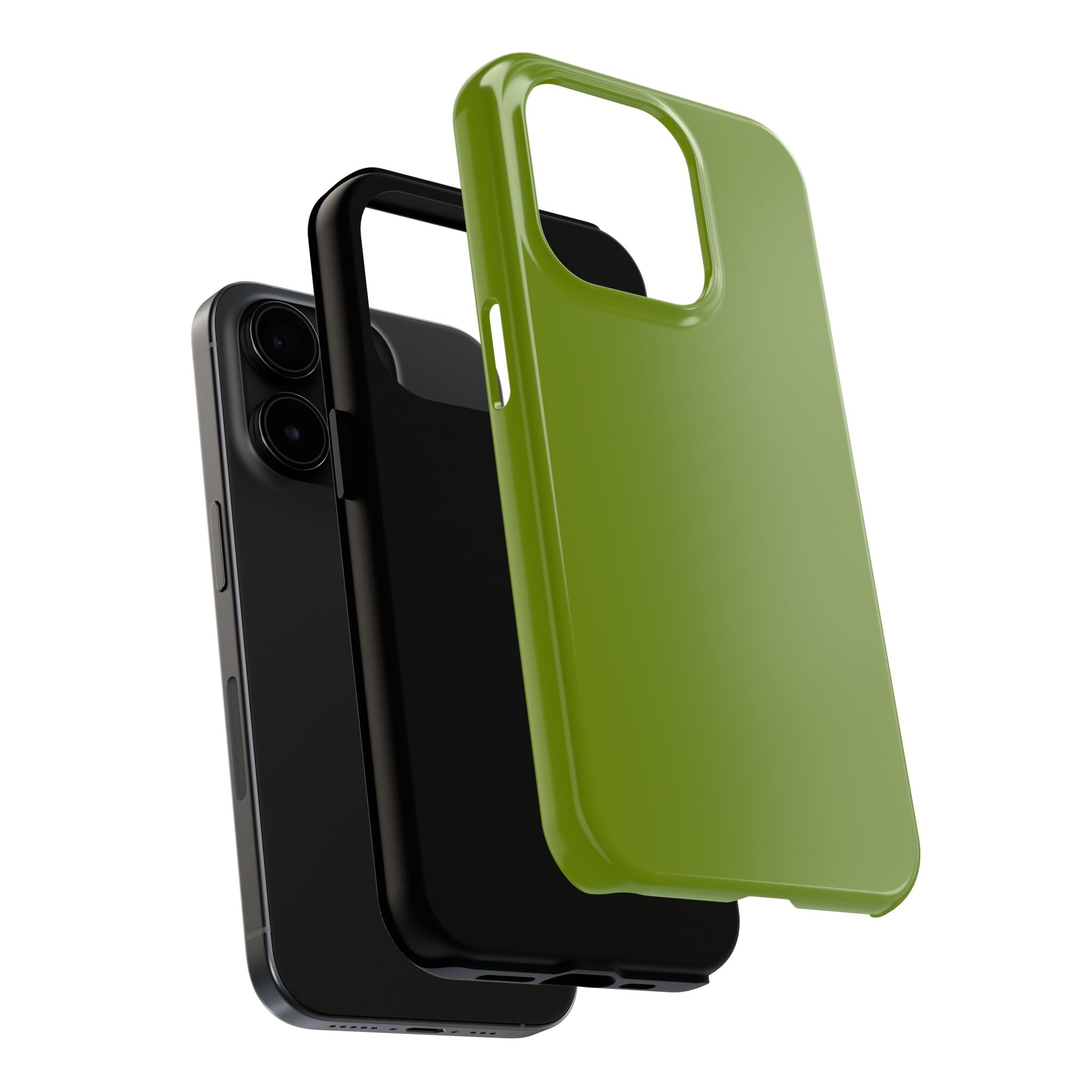 Cute solid green Matcha Tea phone case for iPhone, designed to protect from scratches. Funky accessory to upgrade your style.