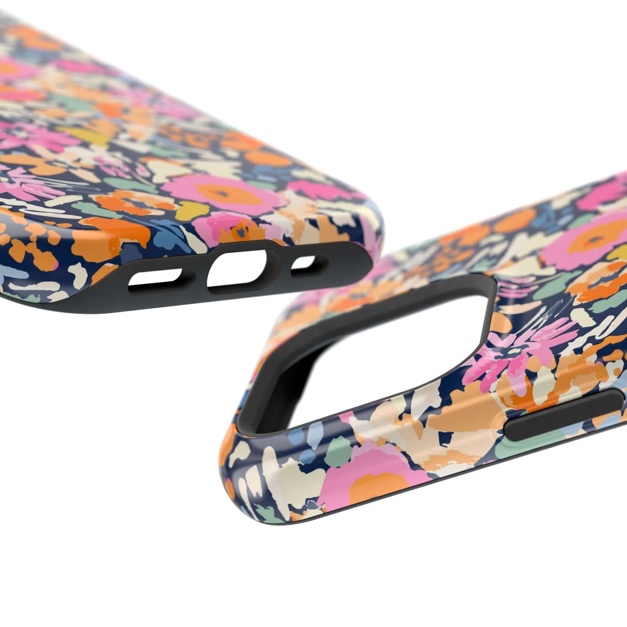 Colorful floral Botanic Burst MagSafe iPhone 16 case, cute and protective phone case designed with whimsy and style.