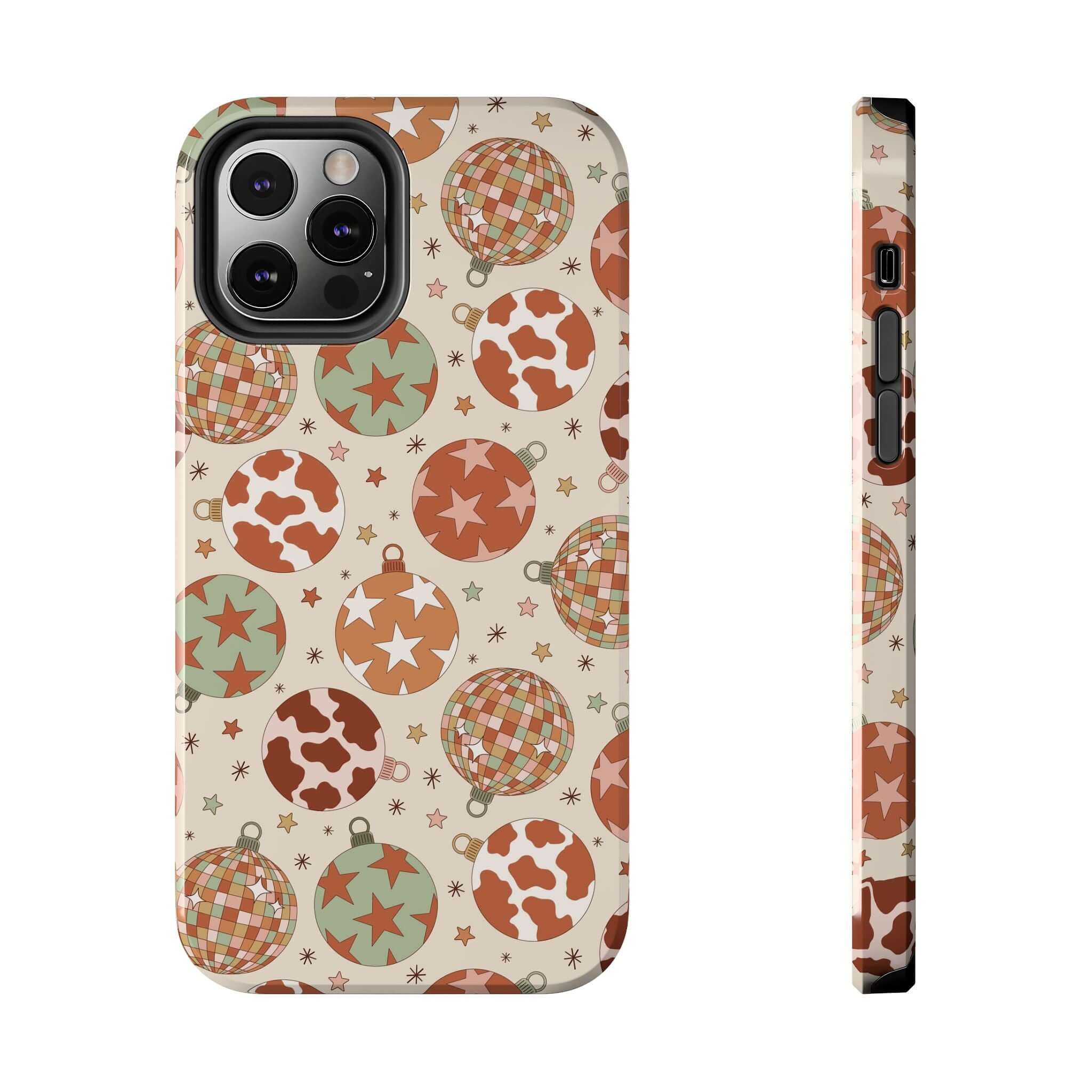 Cute Cowgirl Christmas iPhone case with colorful western holiday pattern, perfect festive phone cover accessory.