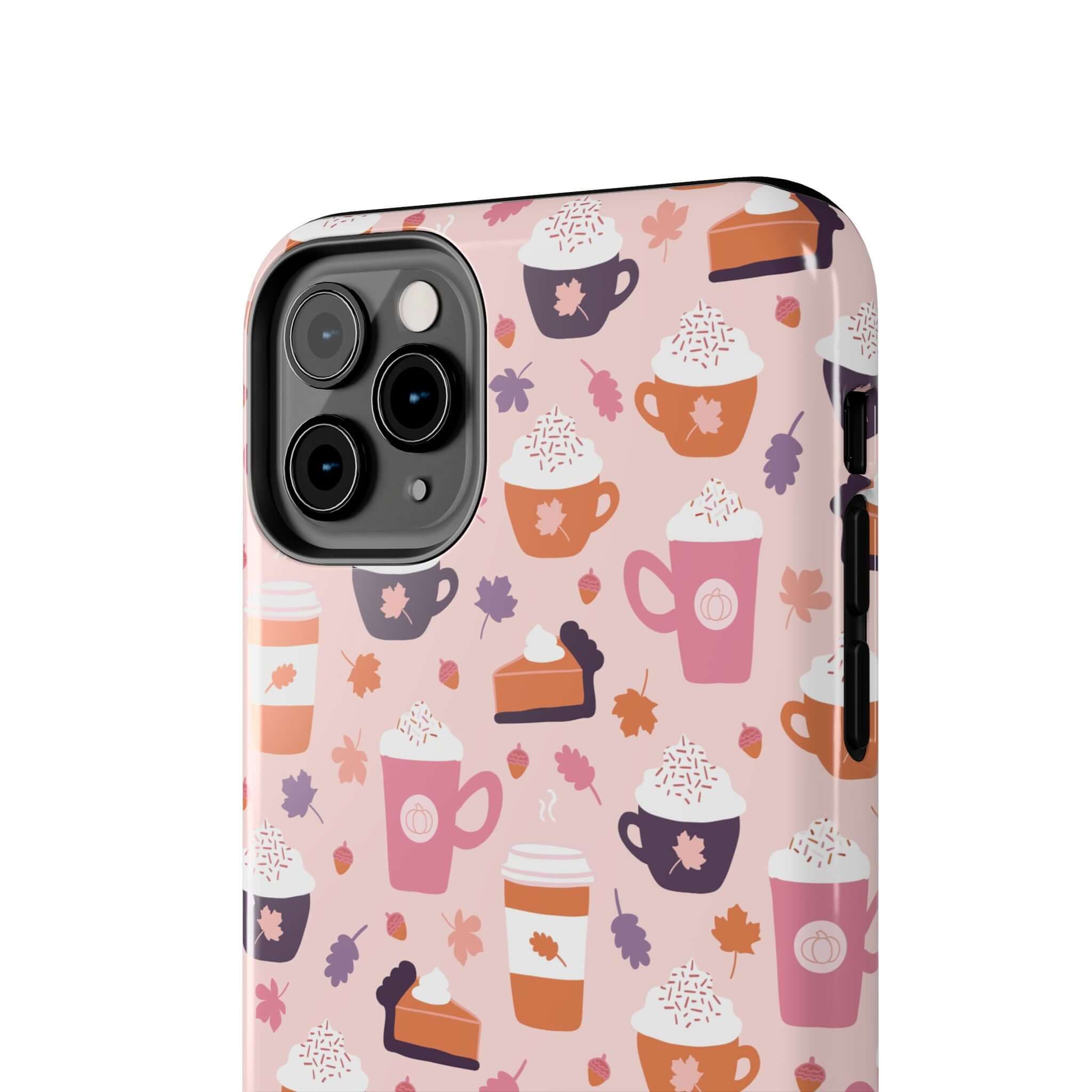 Cute PSL Vibes iPhone 15 case with fall drinks design for pumpkin spice lovers, durable protection for stylish phone upgrade.