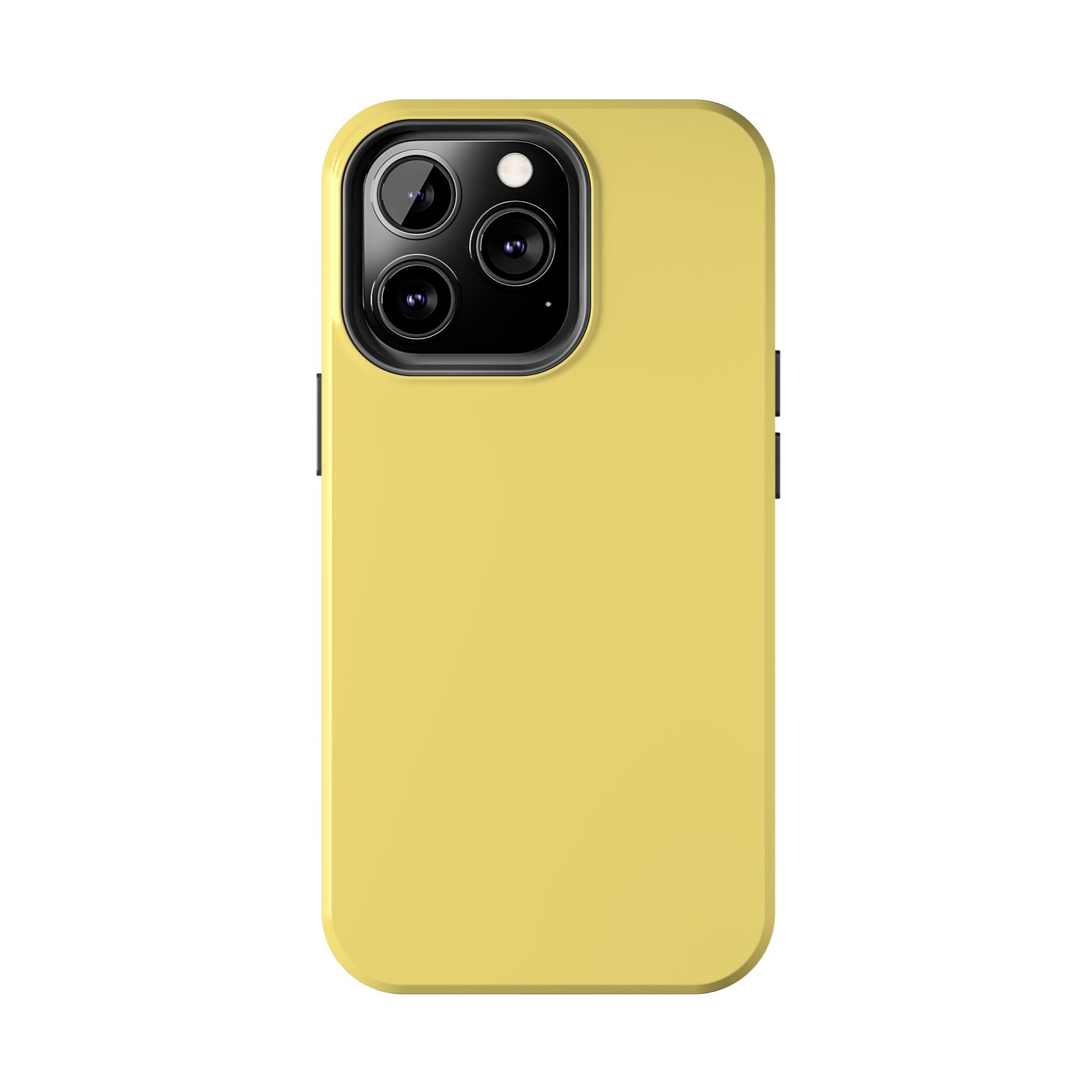 Solid yellow Lemon Drop iPhone case, a cute and playful phone cover that adds a touch of fun and floral style to your device.