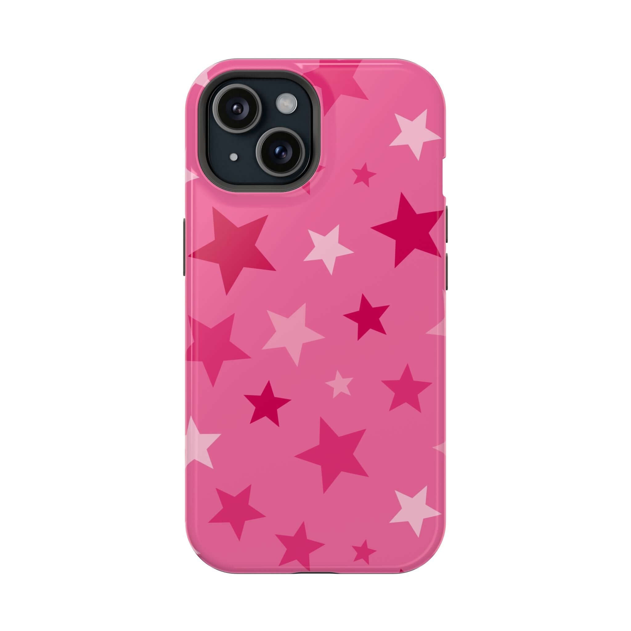 Cute Pink Stars Case for iPhone with fun star designs perfect for trendy users. Stylish Apple iPhone protective cover.