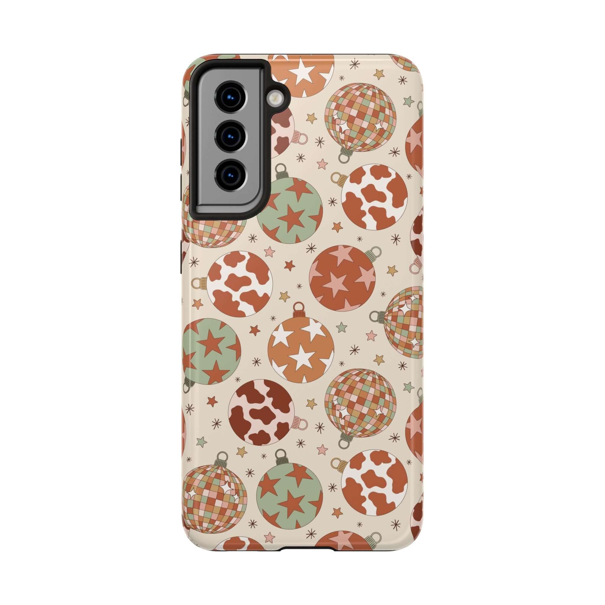 Cute Western holiday phone case with colorful Christmas pattern for iPhone, perfect festive gift or accessory